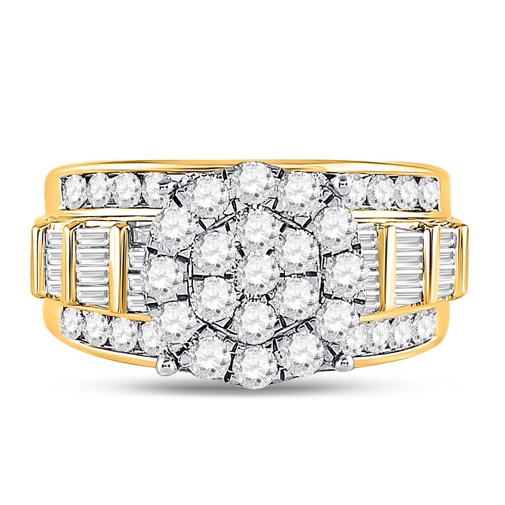 10kt Yellow Gold Round Diamond Cindys Dream Cluster Bridal Wedding Engagement Ring 2 Cttw - Image 3