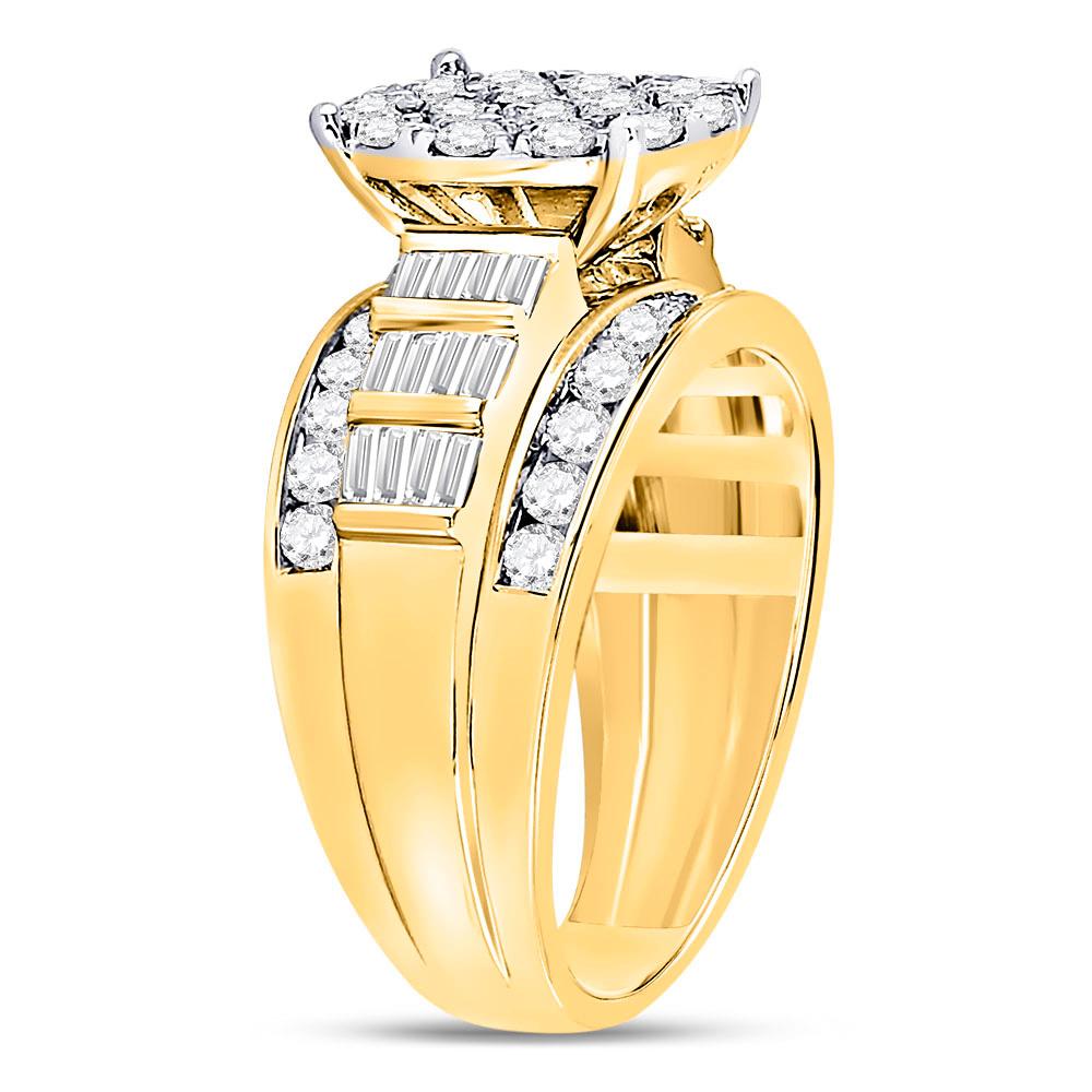 10kt Yellow Gold Round Diamond Cindys Dream Cluster Bridal Wedding Engagement Ring 2 Cttw - Image 4