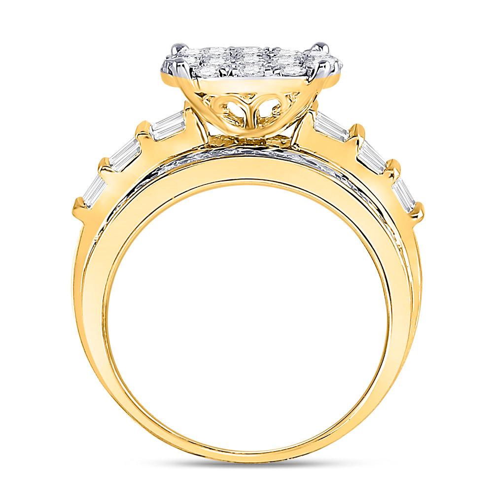 10kt Yellow Gold Round Diamond Cindys Dream Cluster Bridal Wedding Engagement Ring 2 Cttw - Image 5