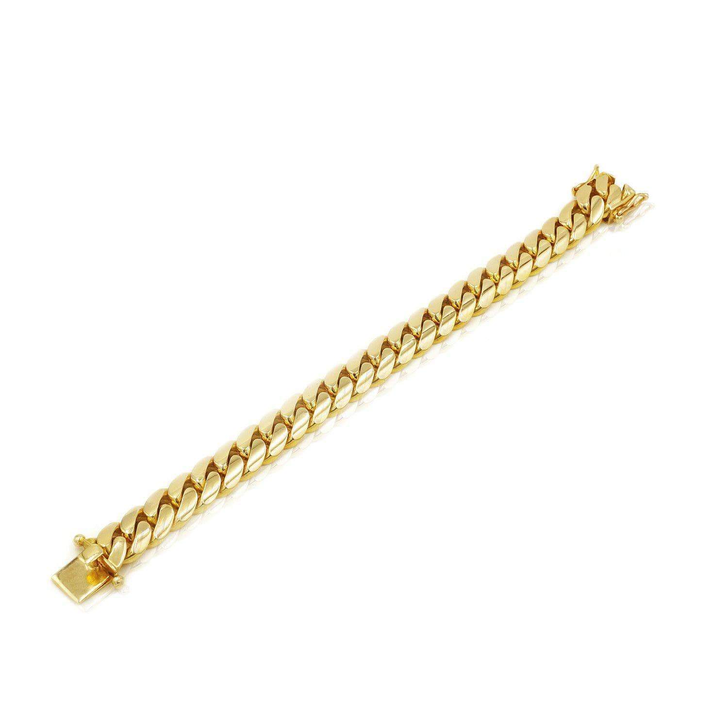 13mm Solid Cuban Link Bracelet in 18K Yellow Gold - Image 3