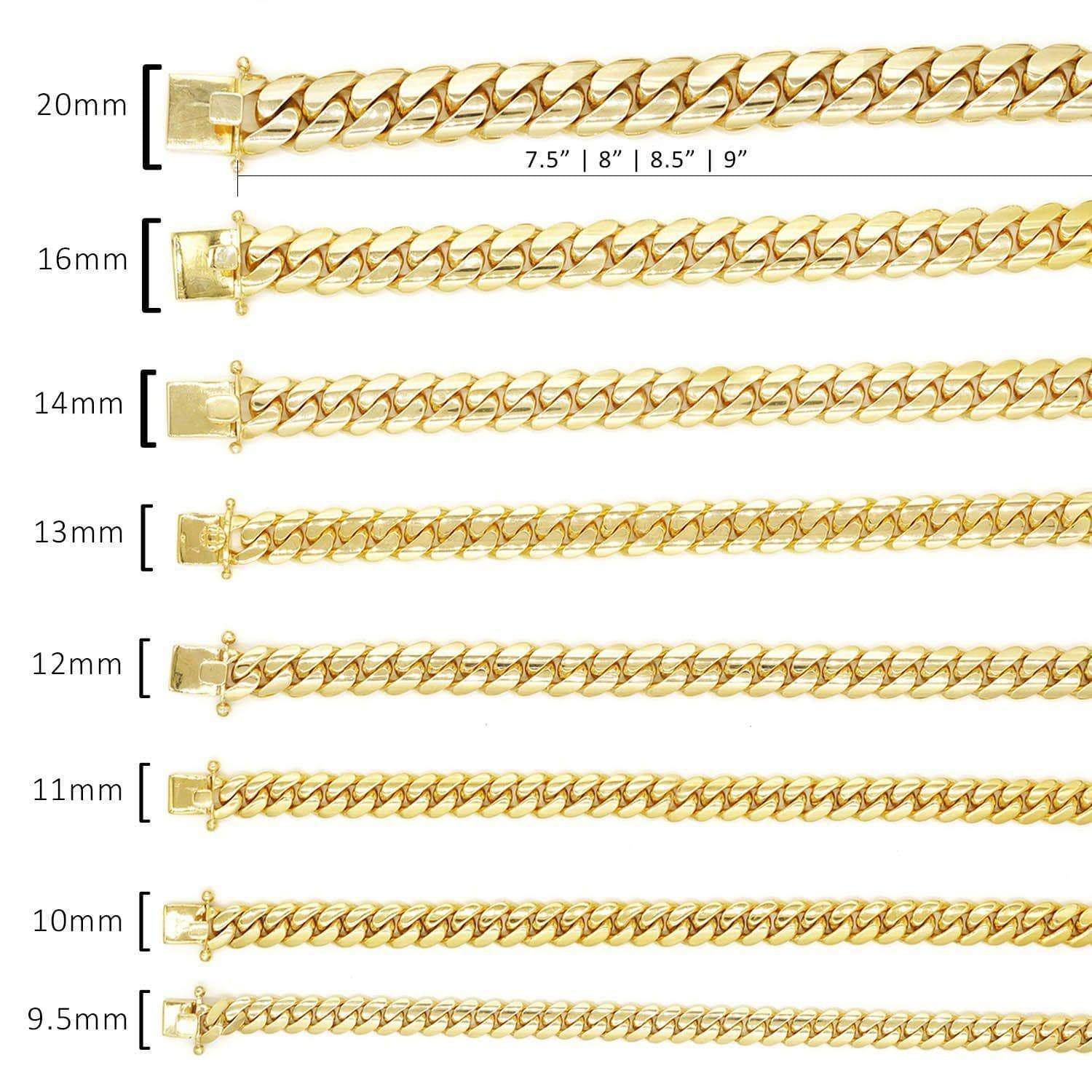 13mm Solid Cuban Link Bracelet in 18K Yellow Gold - Image 4