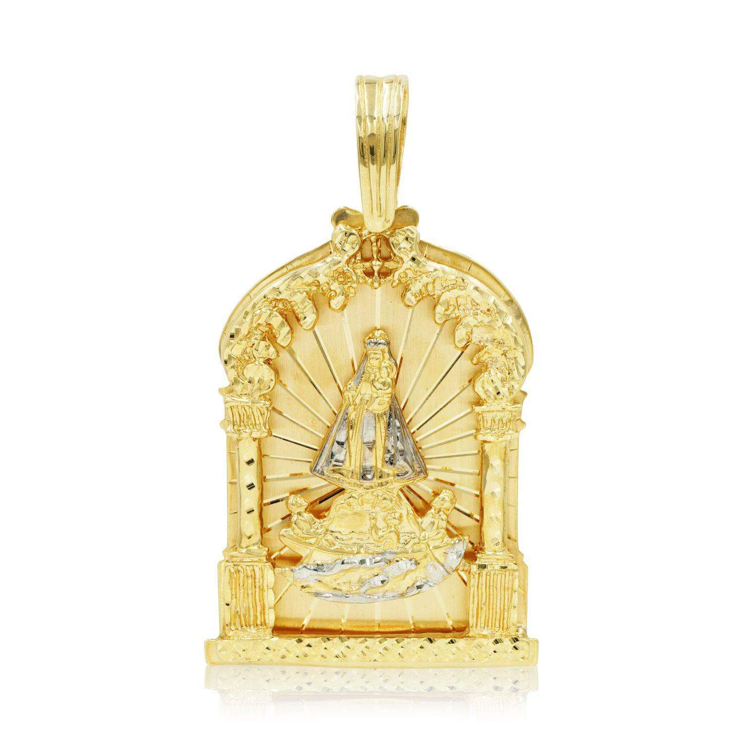 14K Pendant "Virgen de la Caridad del Cobre" Solid Gold 3D Pendant