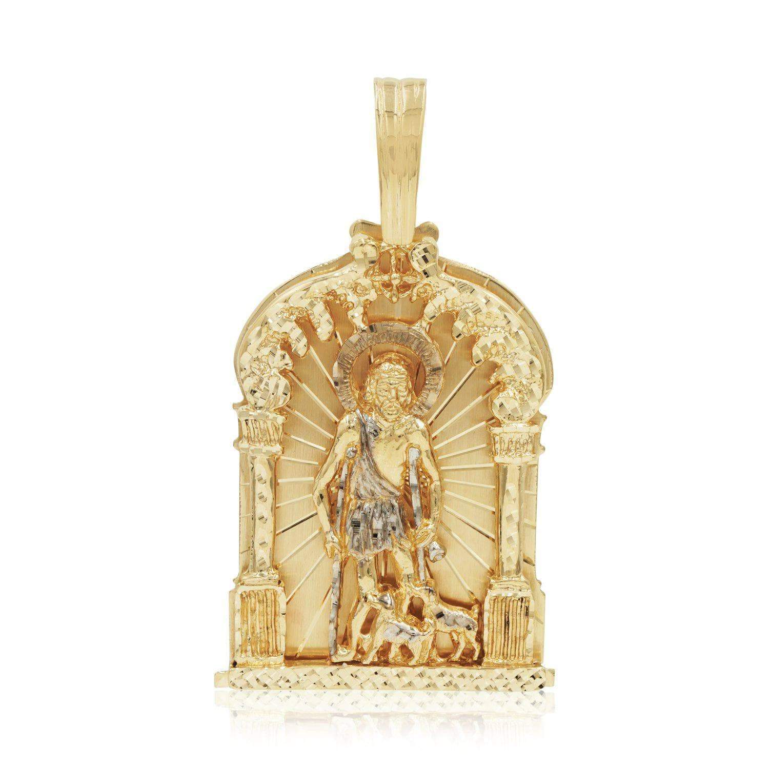 14K Saint Lazarus Solid Gold 3D Pendant