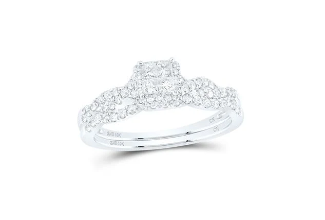 10k  Gold Princess Diamond Nicoles Dream Collection Bridal Wedding Ring Set 1/2 Cttw - Image 2