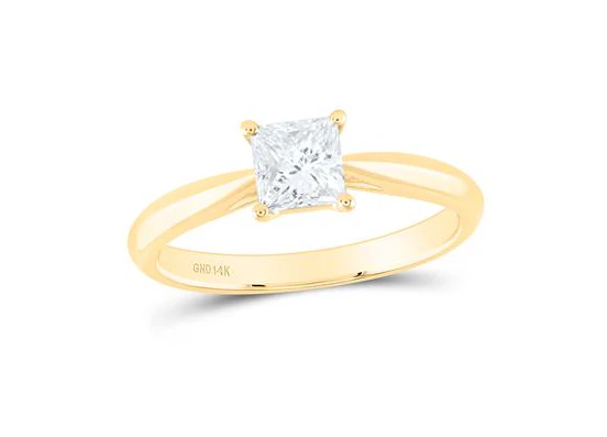 14kt Gold Round Diamond 3/4CTW-NAT DIA SI IJ PRINCESS SOLITAIRE RING