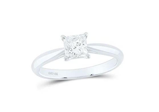 14kt Gold Round Diamond 3/4CTW-NAT DIA SI IJ PRINCESS SOLITAIRE RING - Image 2
