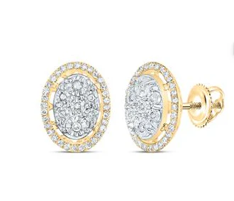 10kt women 1/4CTW-NAT DIA P1 GIFT OVAL EARRING