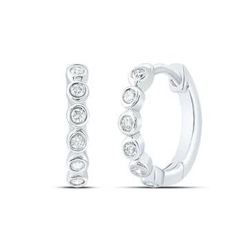 10kt  Womens 1/10CTW-NAT DIA CN GIFT HOOP EARRING - Image 2