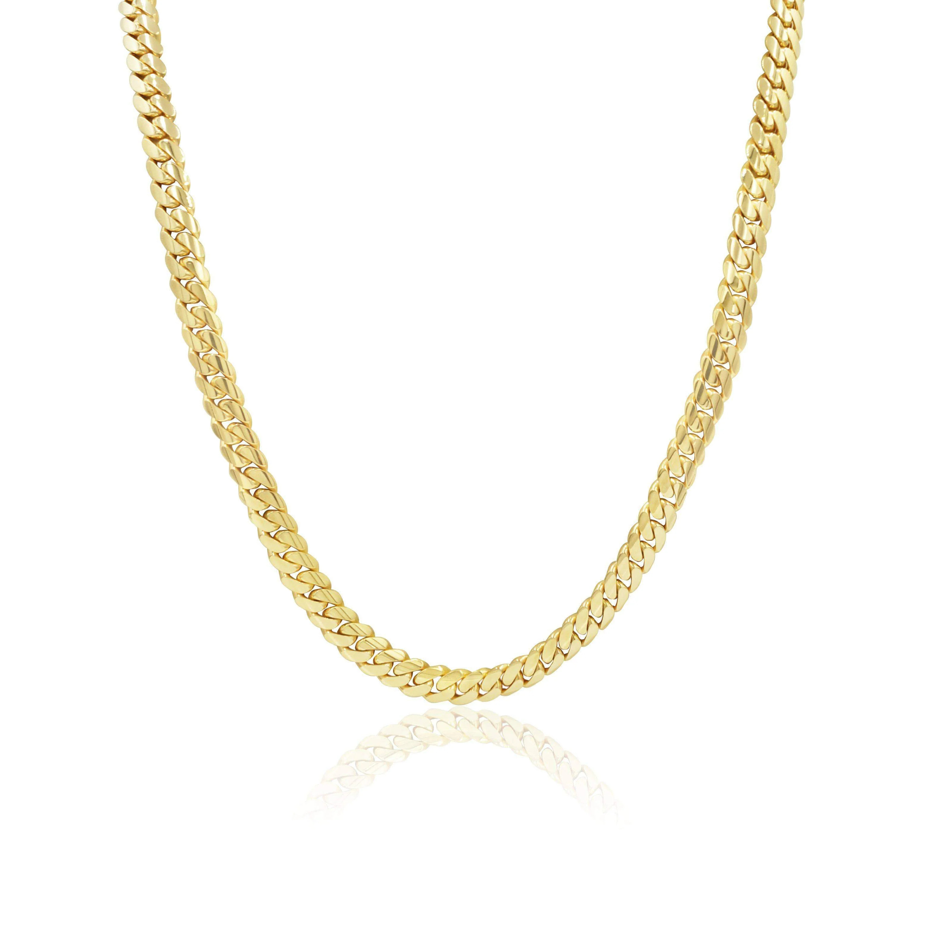 8mm Cuban Link Chain in 10K Solid Gold