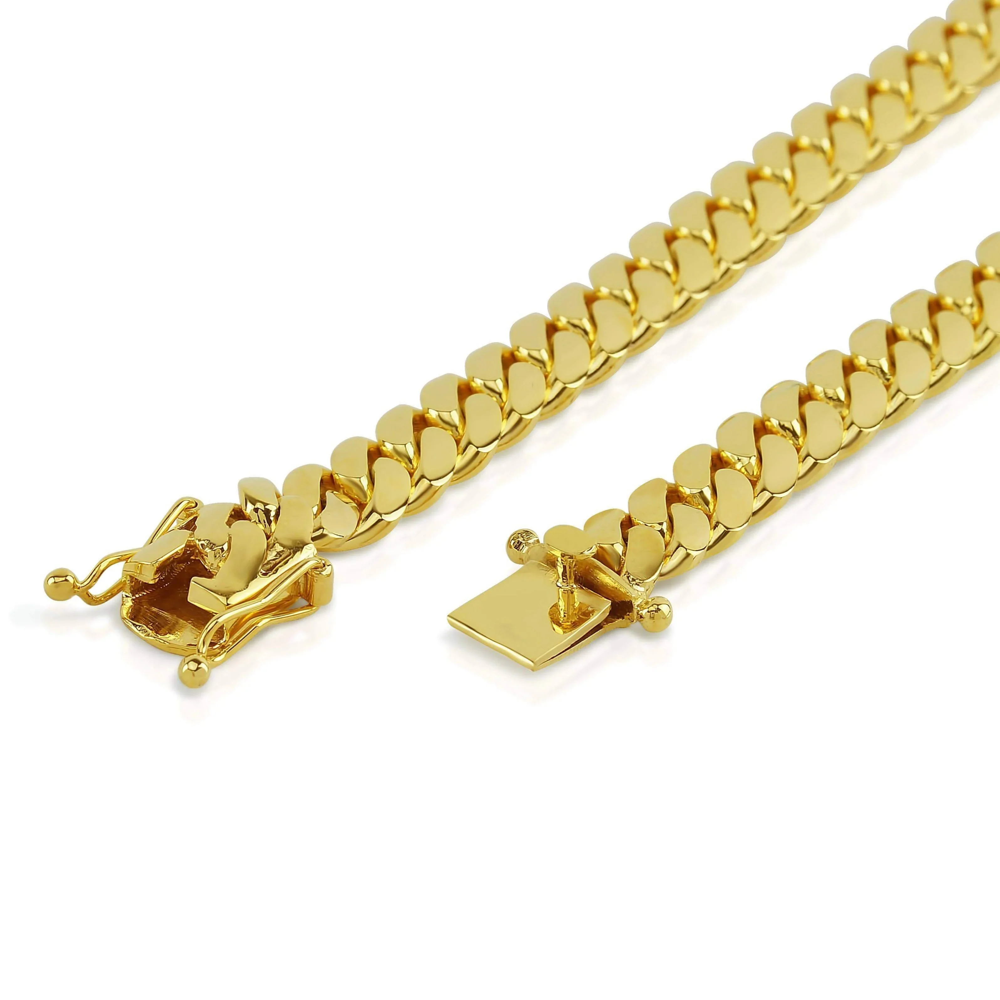 8mm Cuban Link Chain in 10K Solid Gold - Image 3