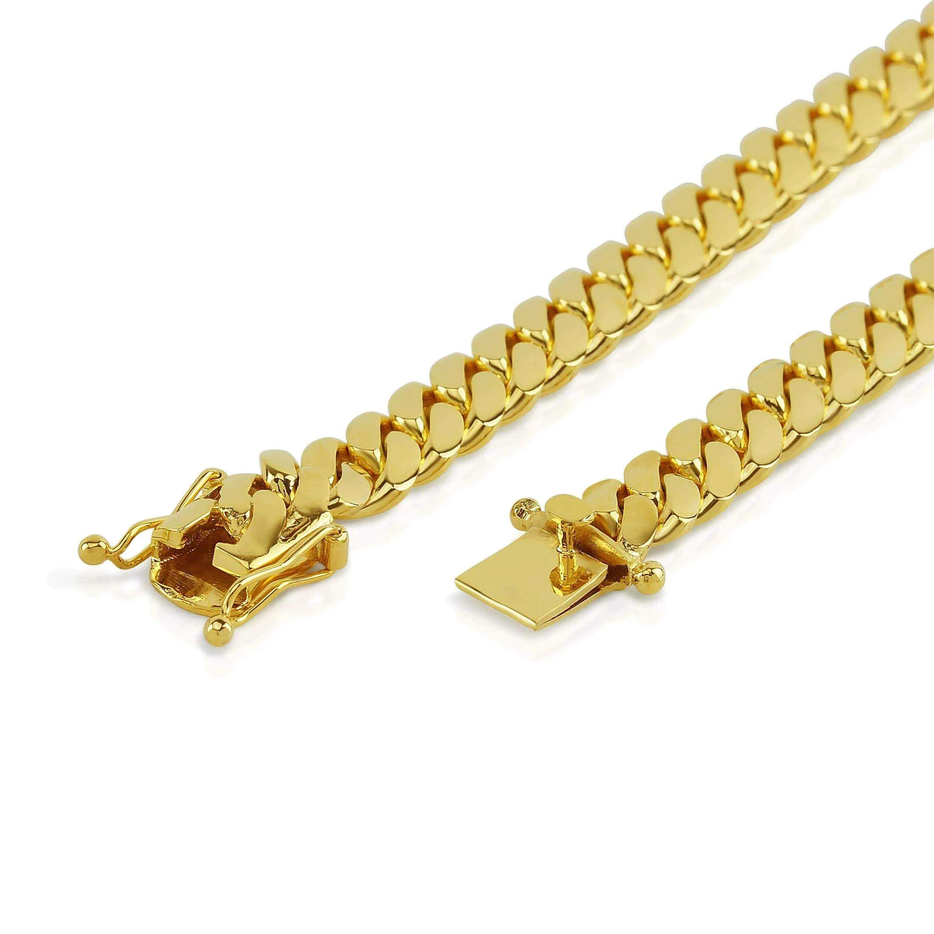 9mm Cuban Link Chain in 18K Solid Gold - Image 4