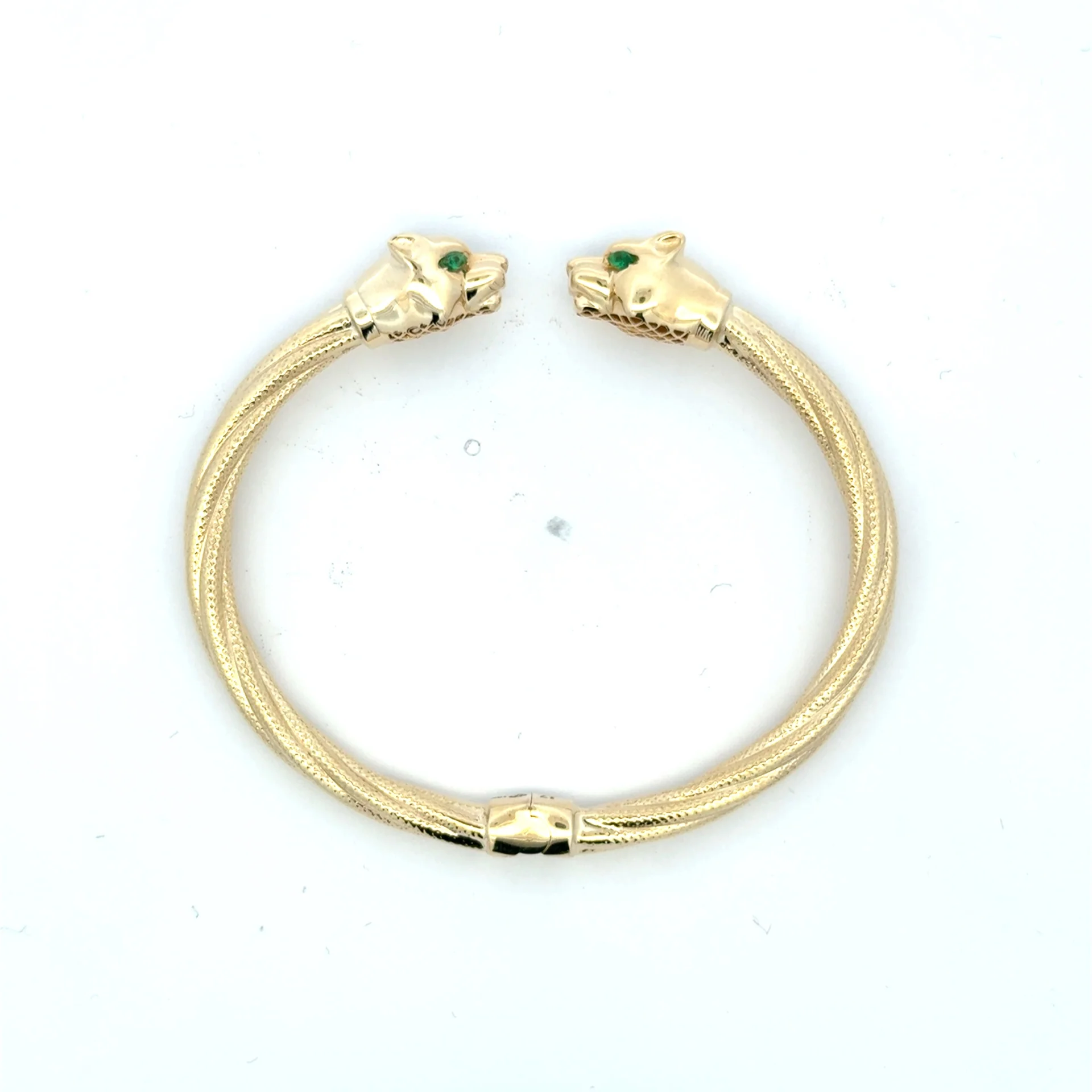 Bangle Hollow Twisted She Panther Heads 16 5mm 10K
