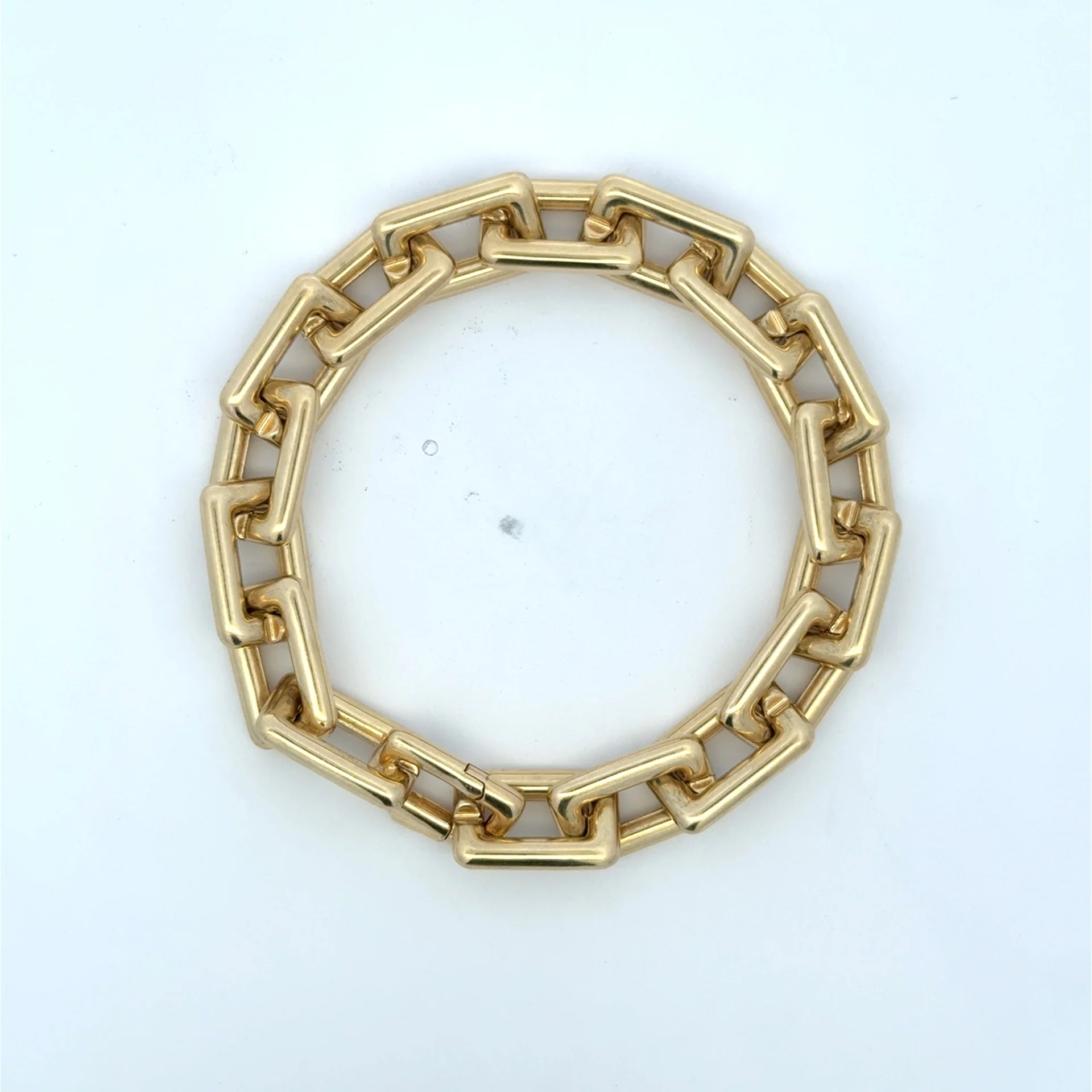 Bracelet Big Rectangular Link 10.5mm 7" 10K