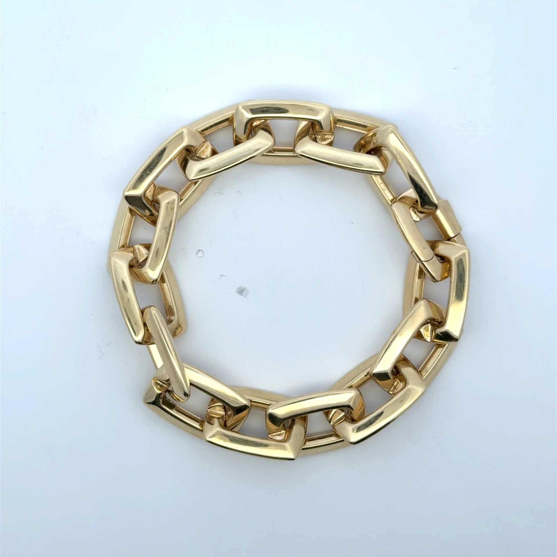 Bracelet Big Rectangular Link 13.5mm 7" 10K
