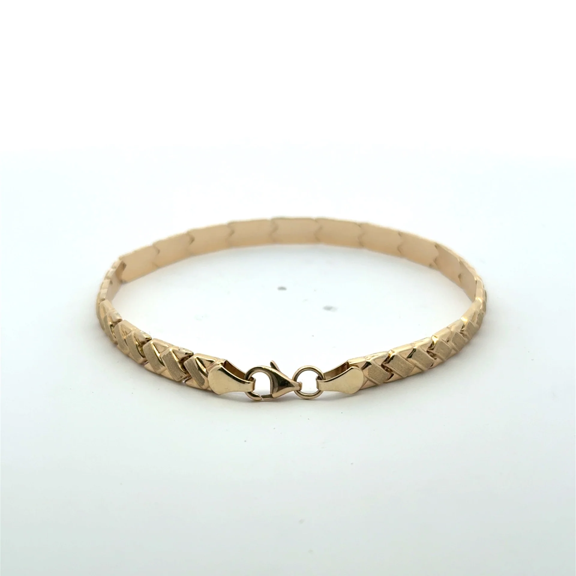 Bracelet Crossed Stampato 5mm 7.5" 10K