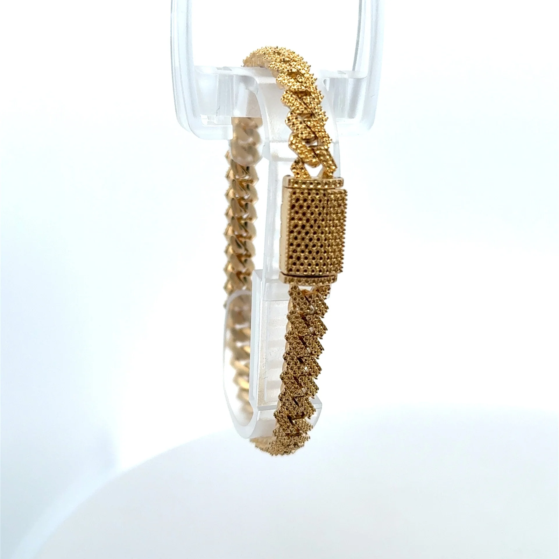 Bracelet Iced Cuban without Stones 7.5mm 7" 10K