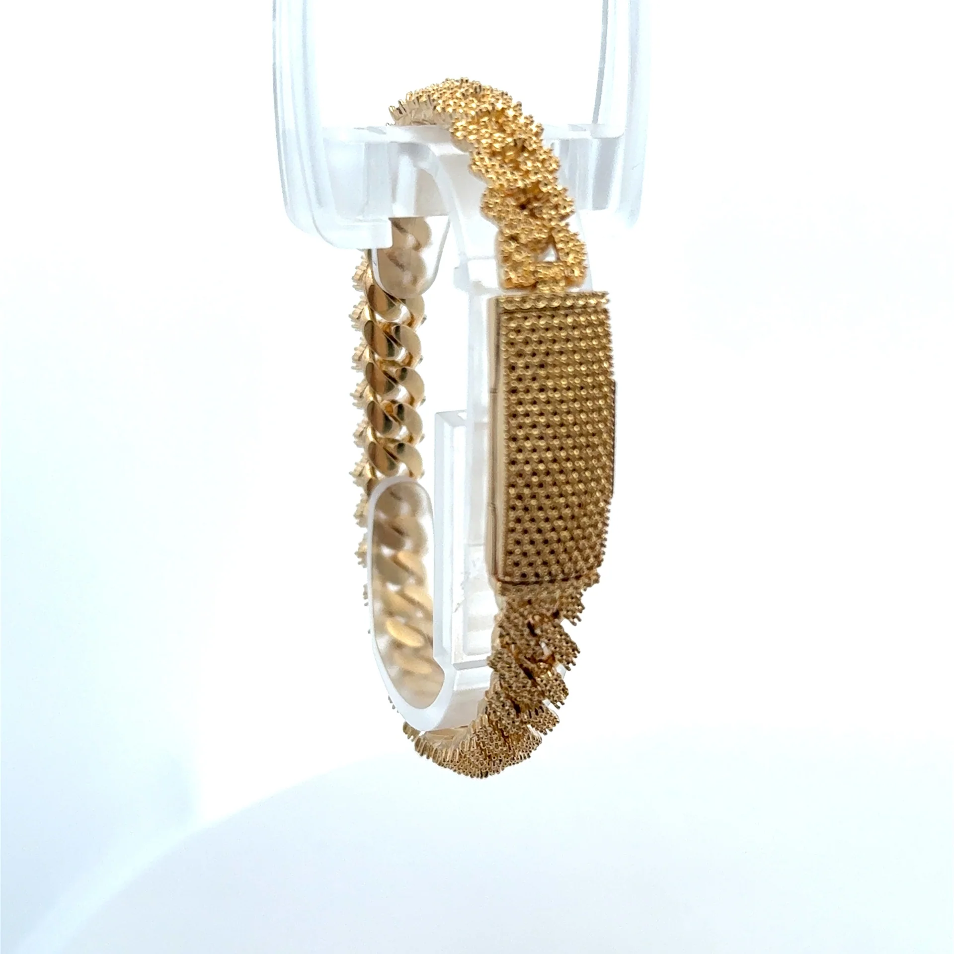Bracelet Iced Cuban without Stones 9.5mm 7" 10K - Image 3