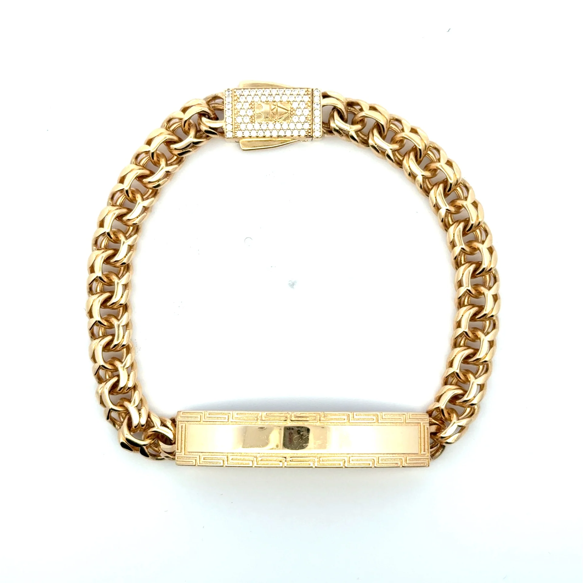Bracelet ID Chino Link 8mm 8.5" 14K - Image 4