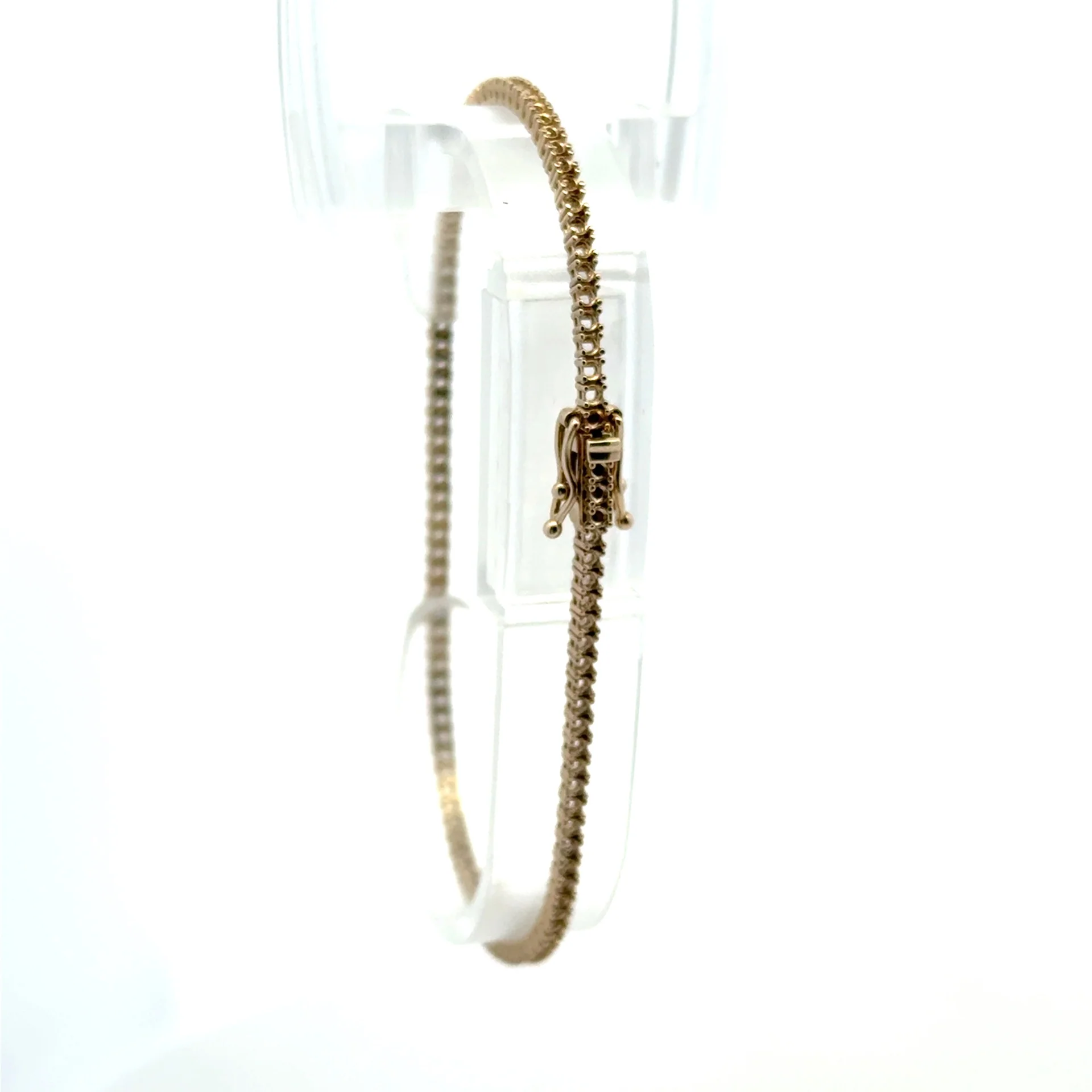 Bracelet Tennis without Stones White Gold 2mm 7" 10K - Image 3