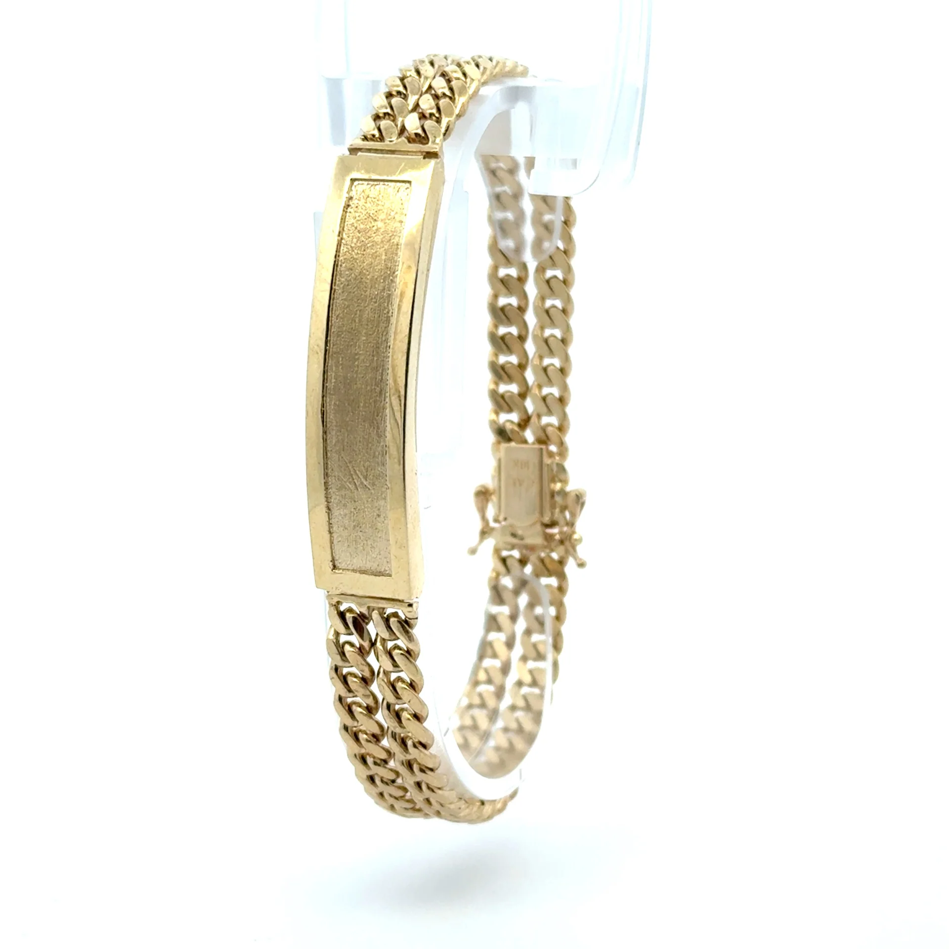 Bracelet Textured ID Double Cuban Link 11.5mm 7.5" 10K - Image 4