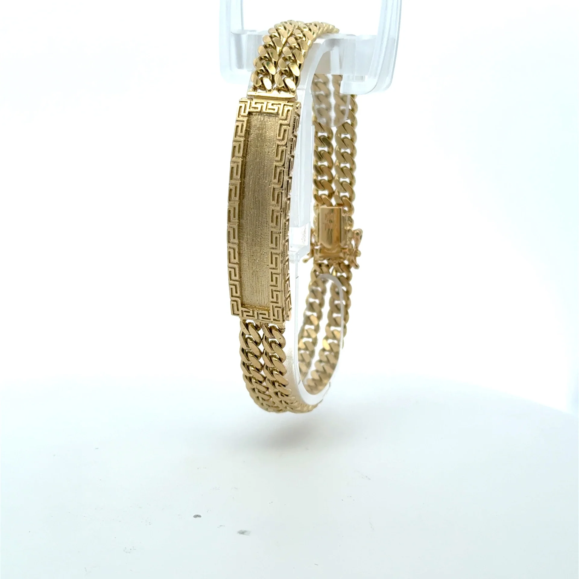 Bracelet Textured ID Double Cuban Link 12.5mm 8" 10K
