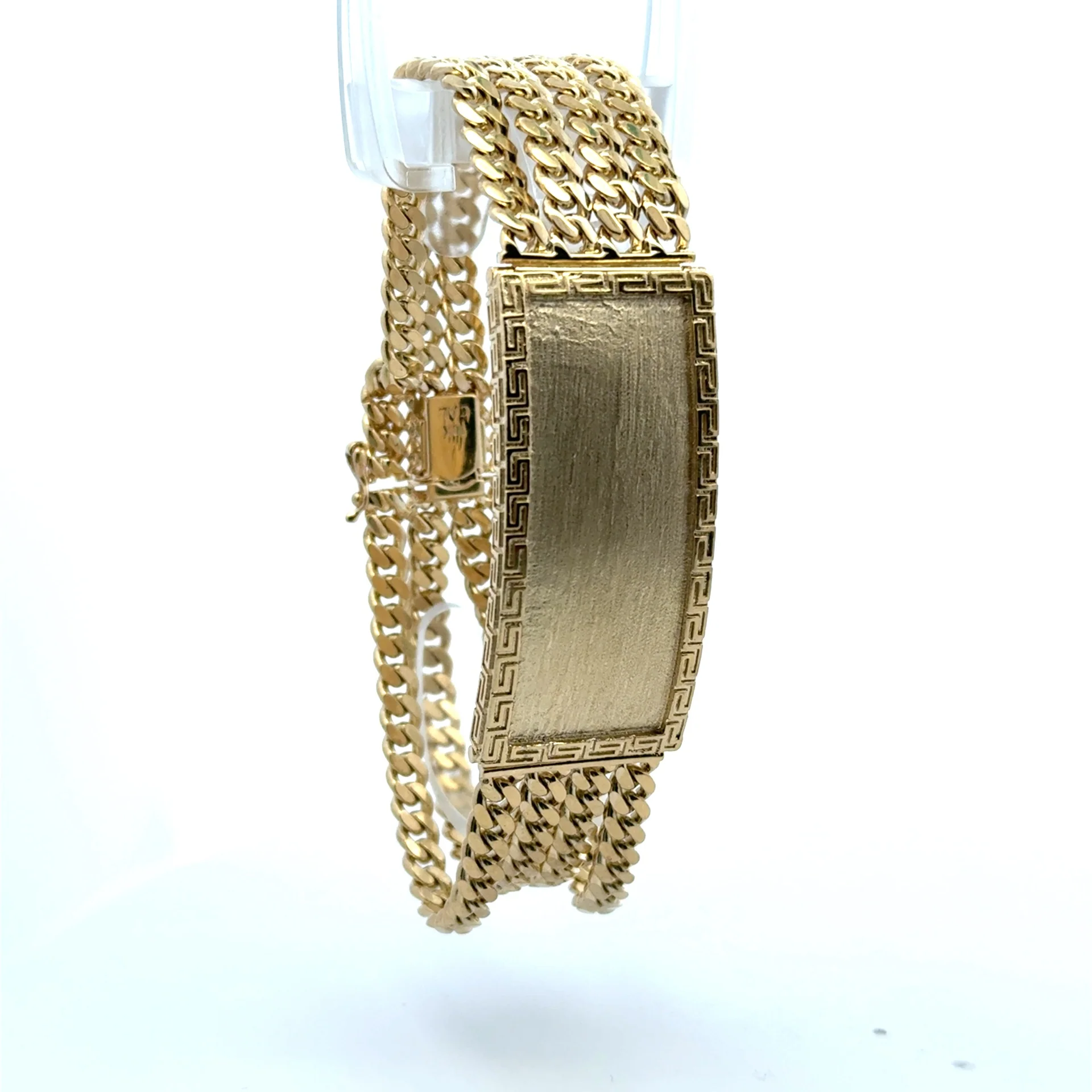 Bracelet Textured ID with Four Cuban Link 22mm 8.5" 10K - Image 3