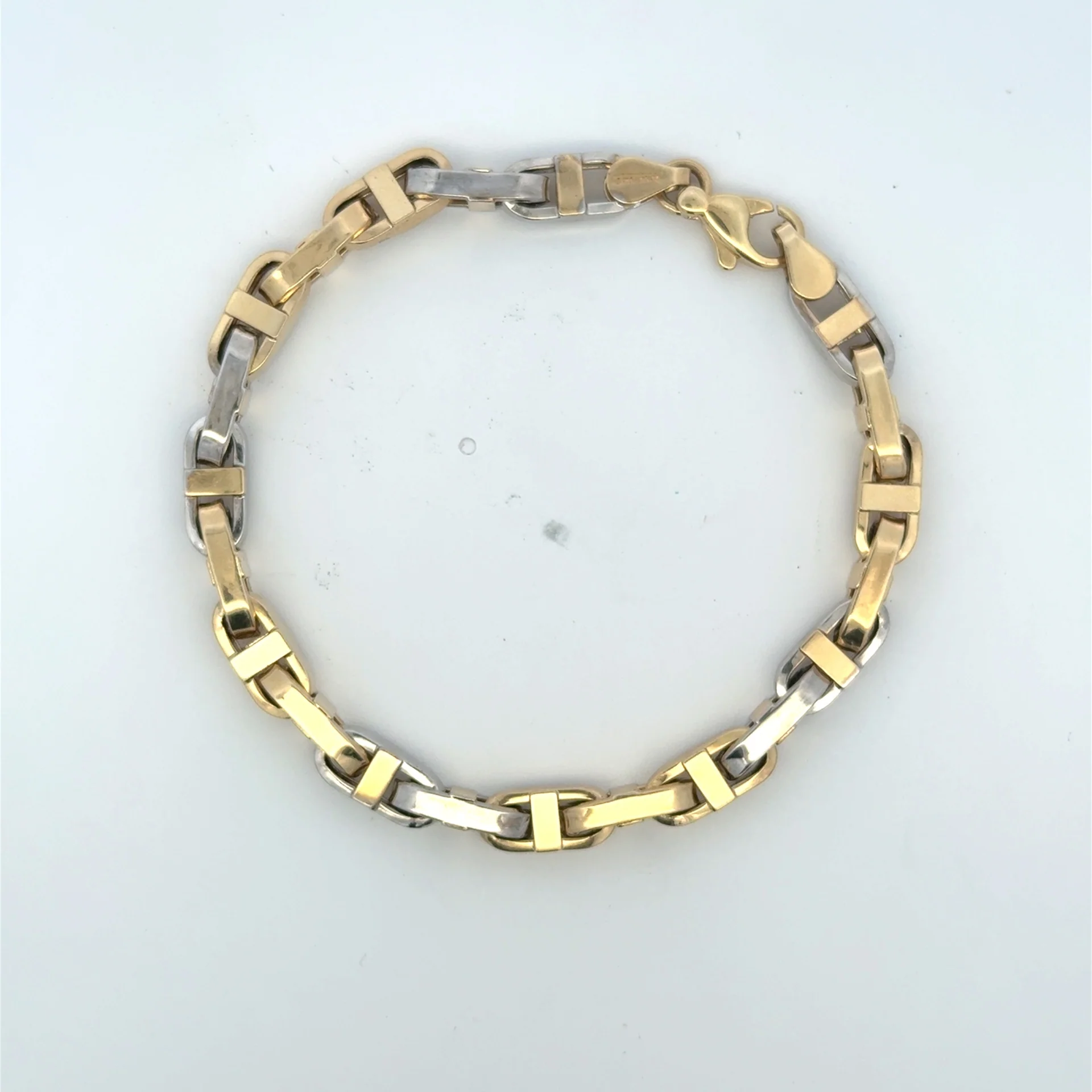 Bracelet Two-Tone Anchor Box Link 6mm 8.5" 10K - Image 3
