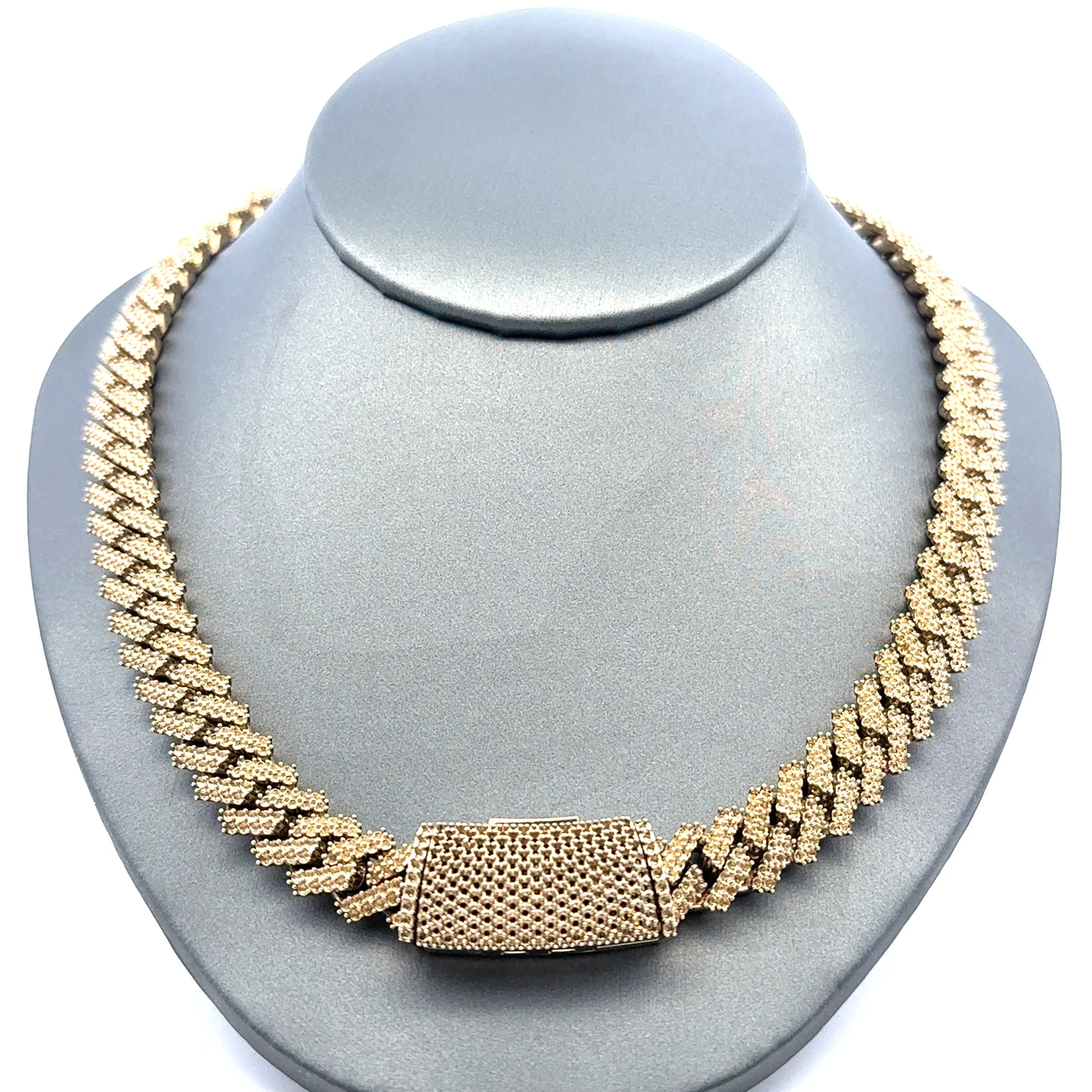 Chain Iced Cuban without Stones White Gold 11.5mm 22" 10K - Image 2