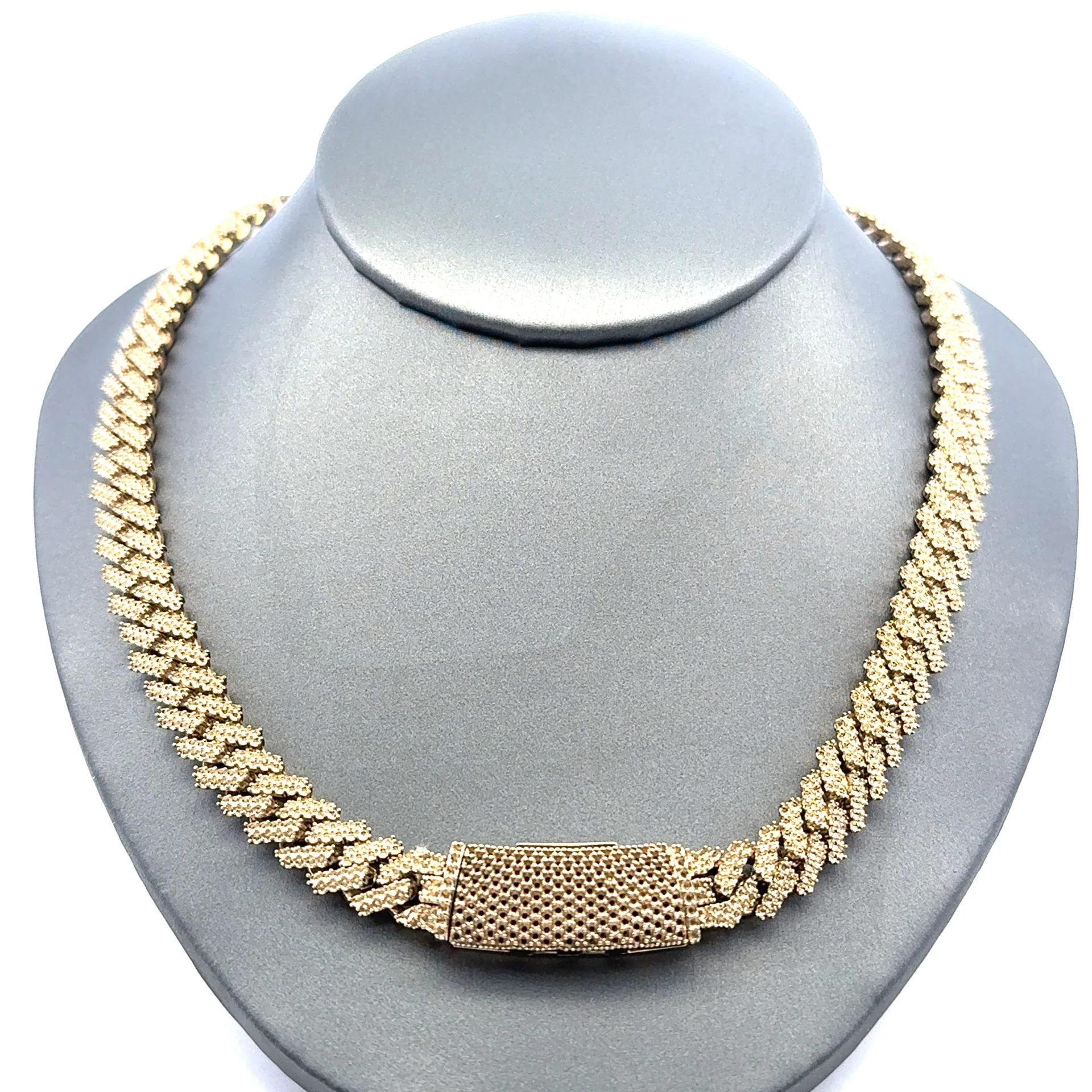 Chain Iced Cuban without Stones White Gold 9.5mm 22" 10K - Image 2