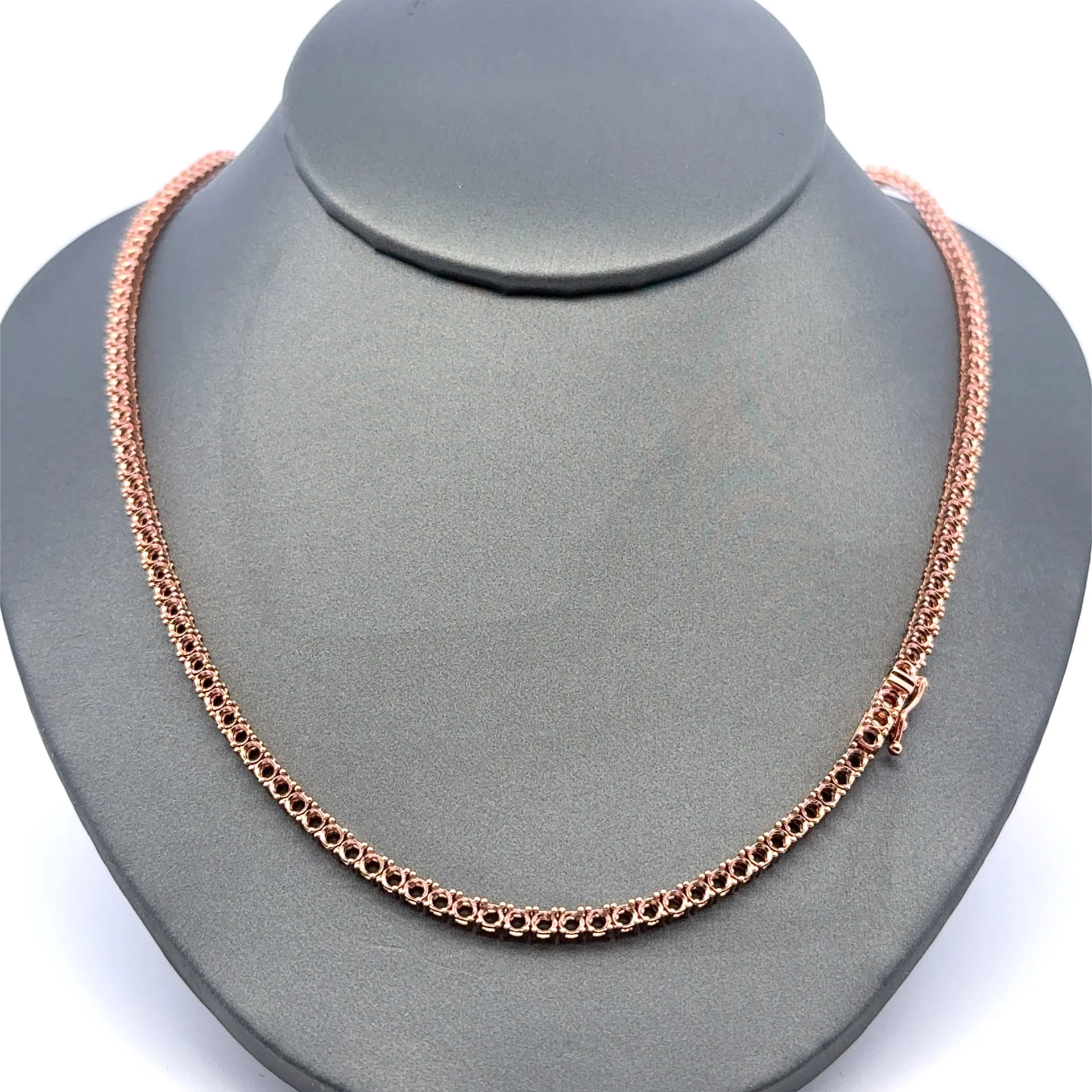 Chain Tennis without Stones Rose Gold 3mm 18" 10K - Image 3