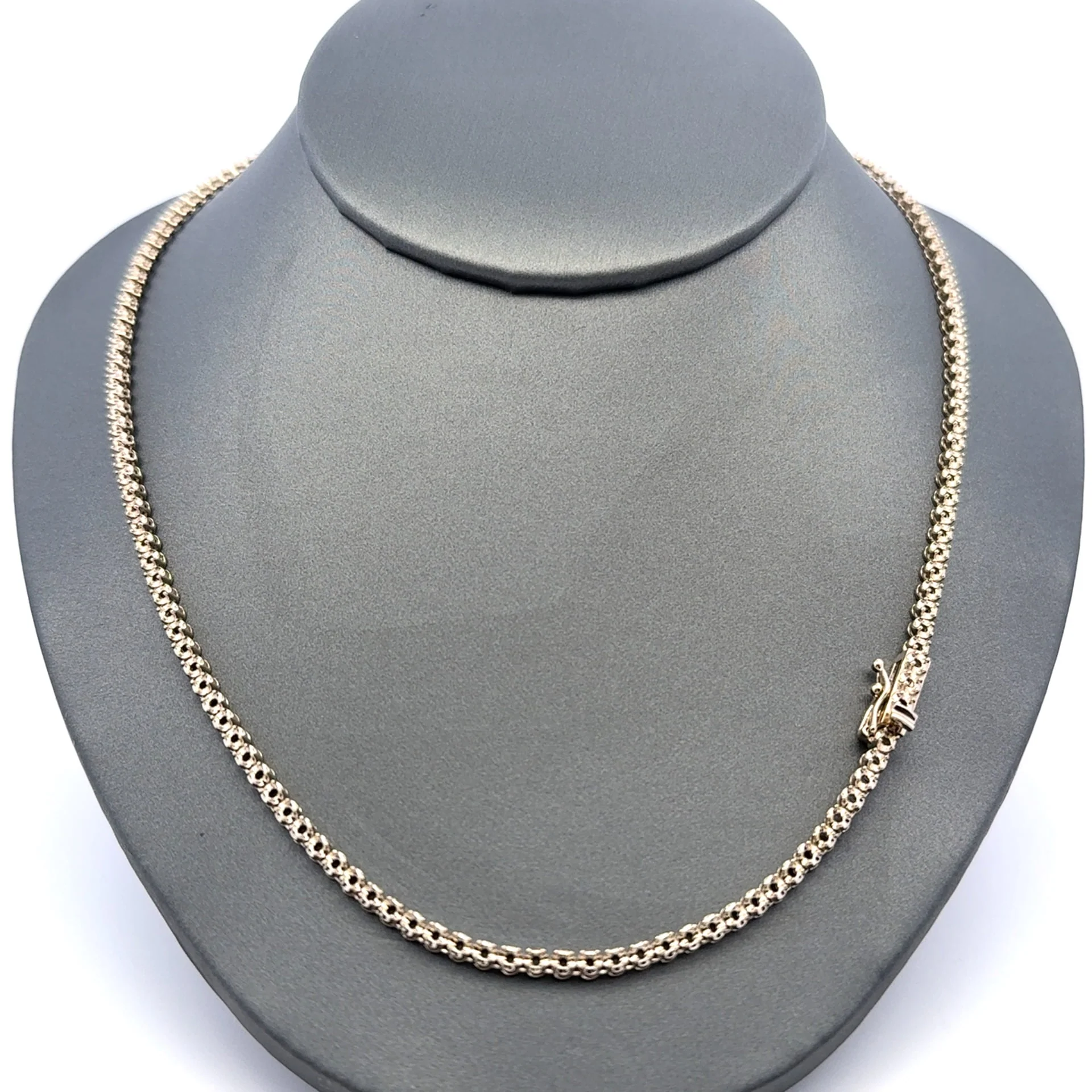 Chain Tennis without Stones White Gold 3mm 16" 10K - Image 2