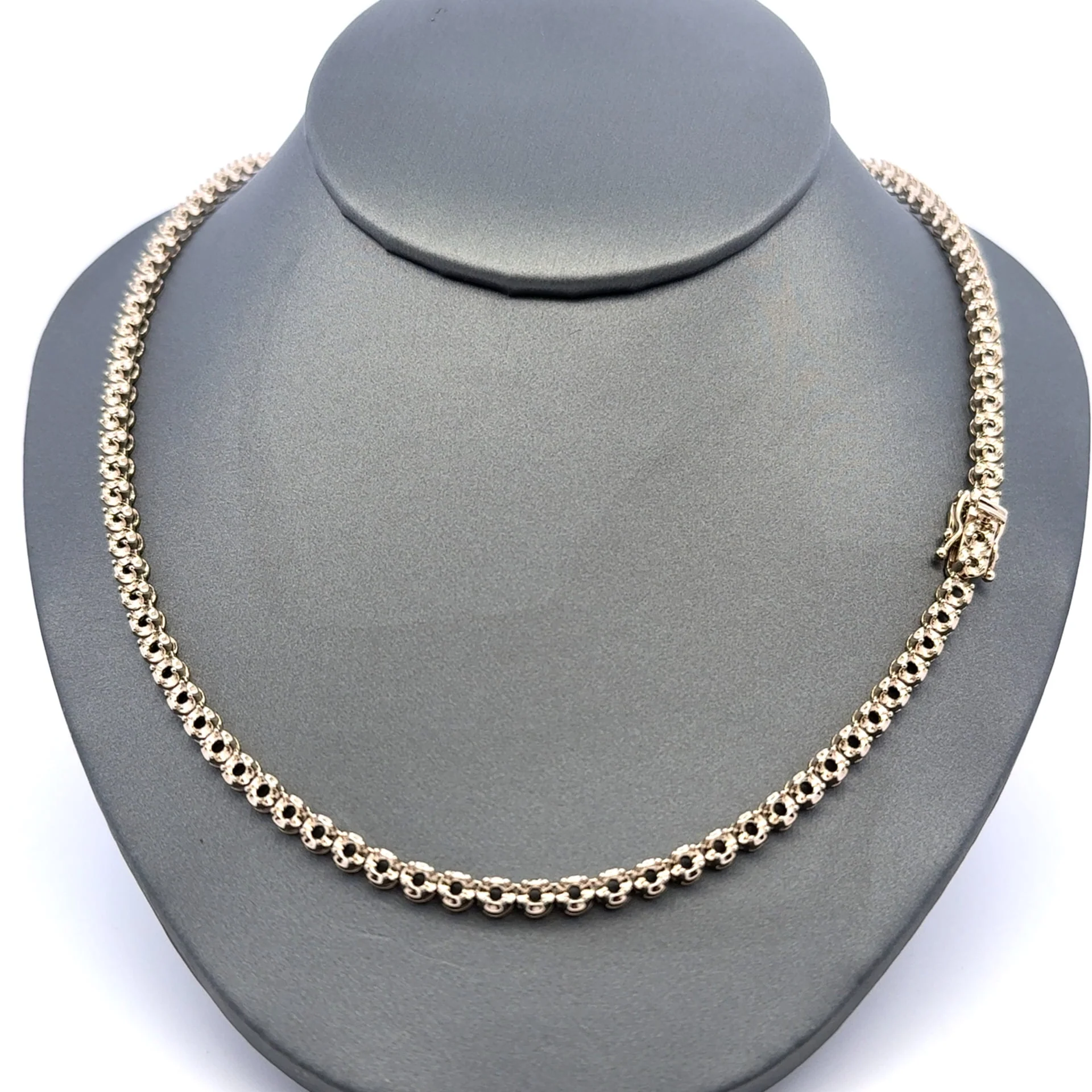 Chain Tennis without Stones White Gold 4mm 16" 10K
