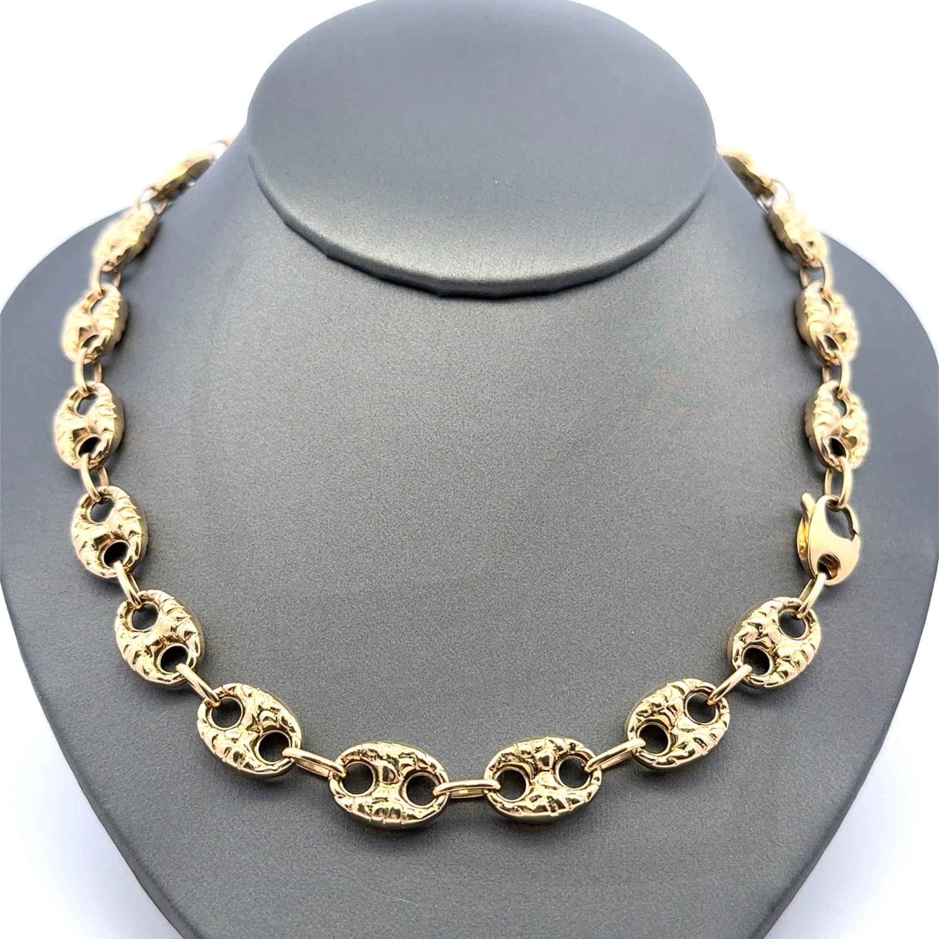 Chain Textured Mariner Puff 10mm 18" 14K - Image 4