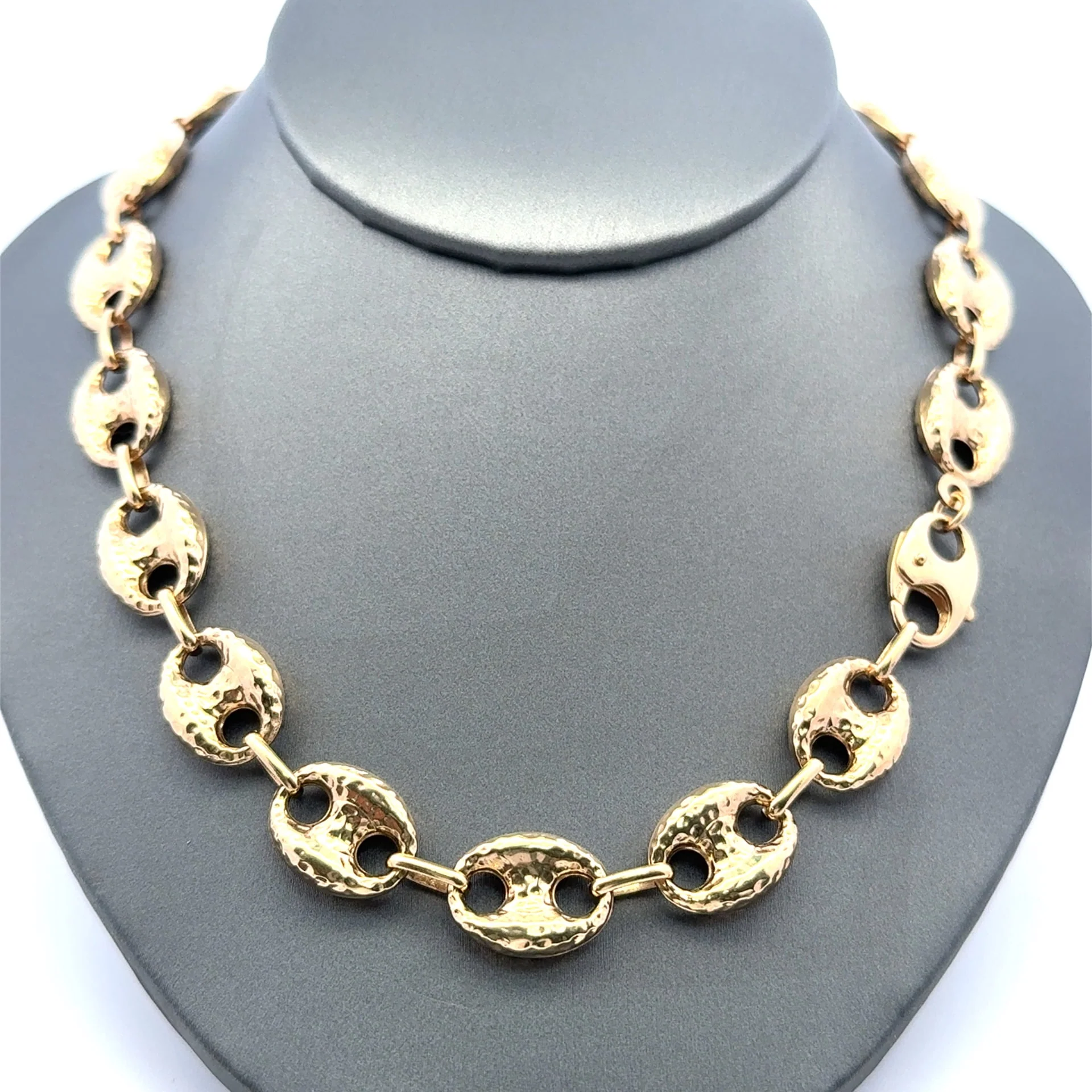 Chain Textured Mariner Puff 12.5mm 16" 10K