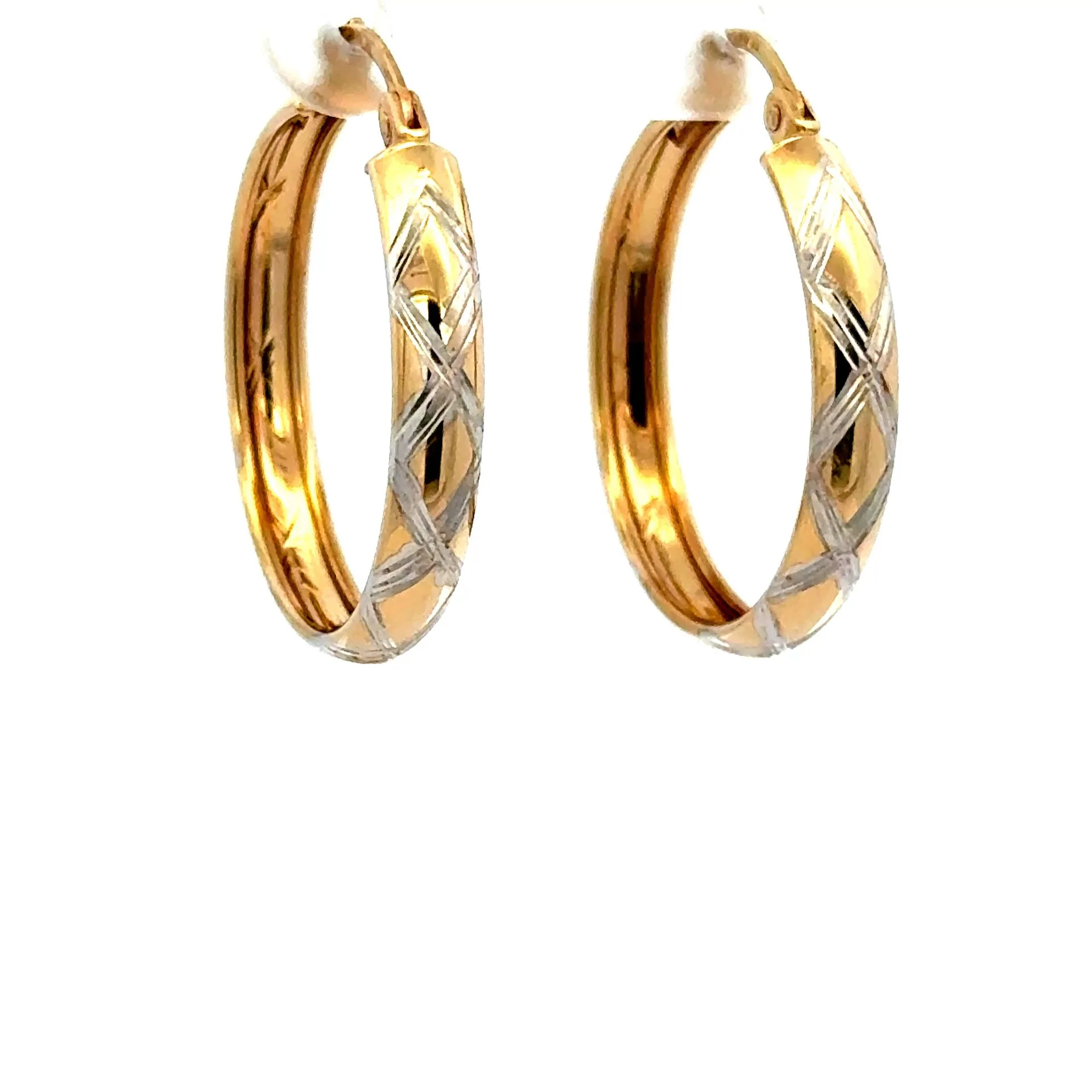 Earrings Fancy Hoops 26 4mm 10K - Image 3