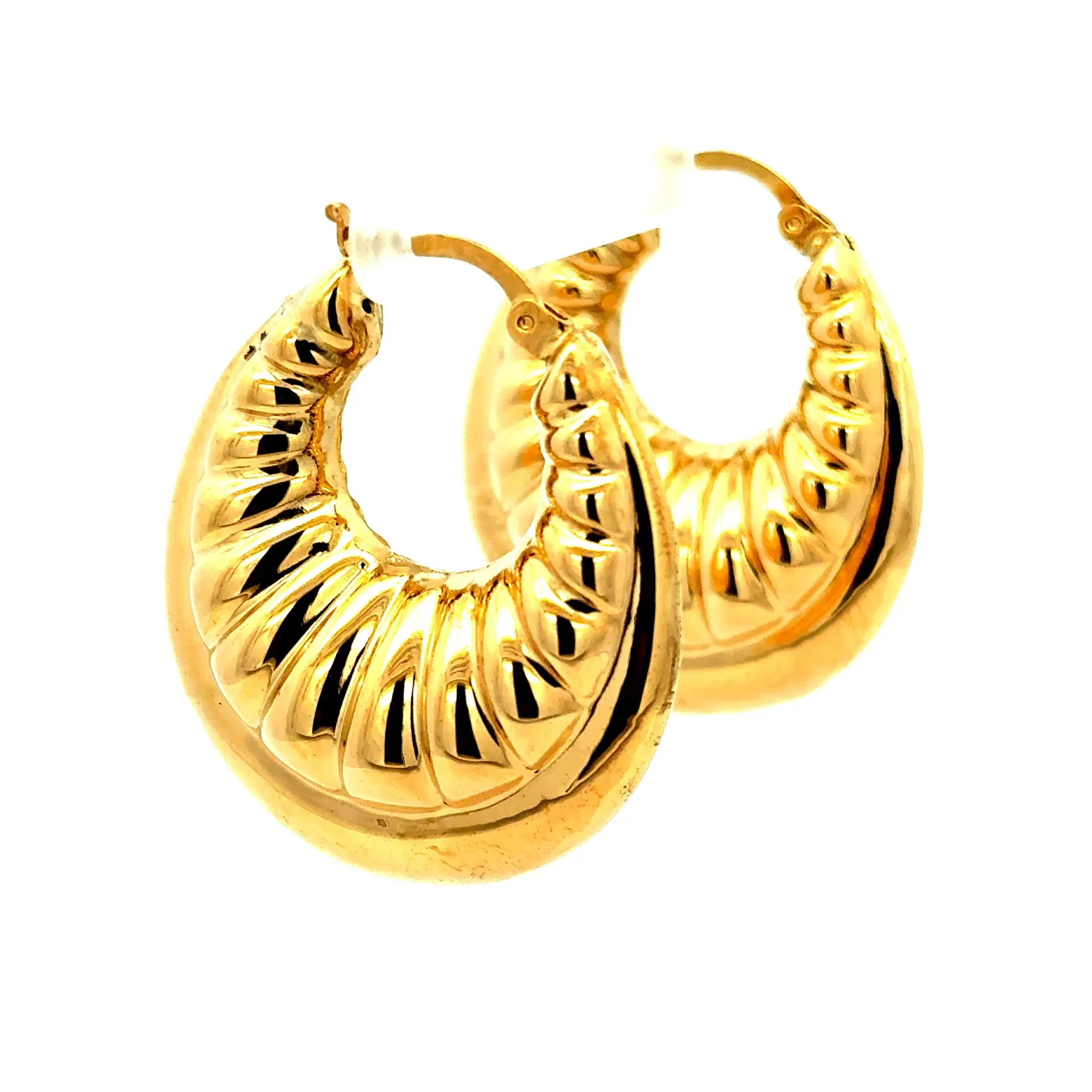 Earrings Fancy Hoops 37.5 15mm 10K - Image 3
