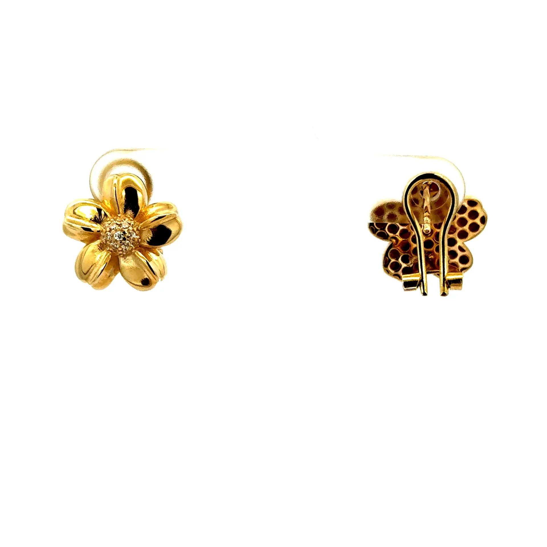 Earrings Omega Lock 14 14mm 10K - Image 3