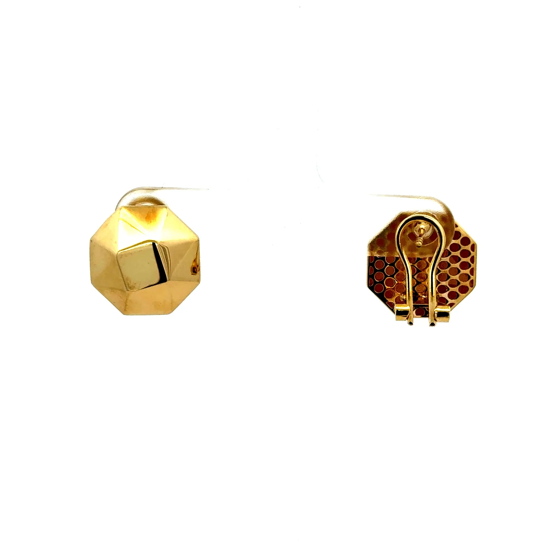 Earrings Omega Lock 14.5 14.5mm 10K - Image 2