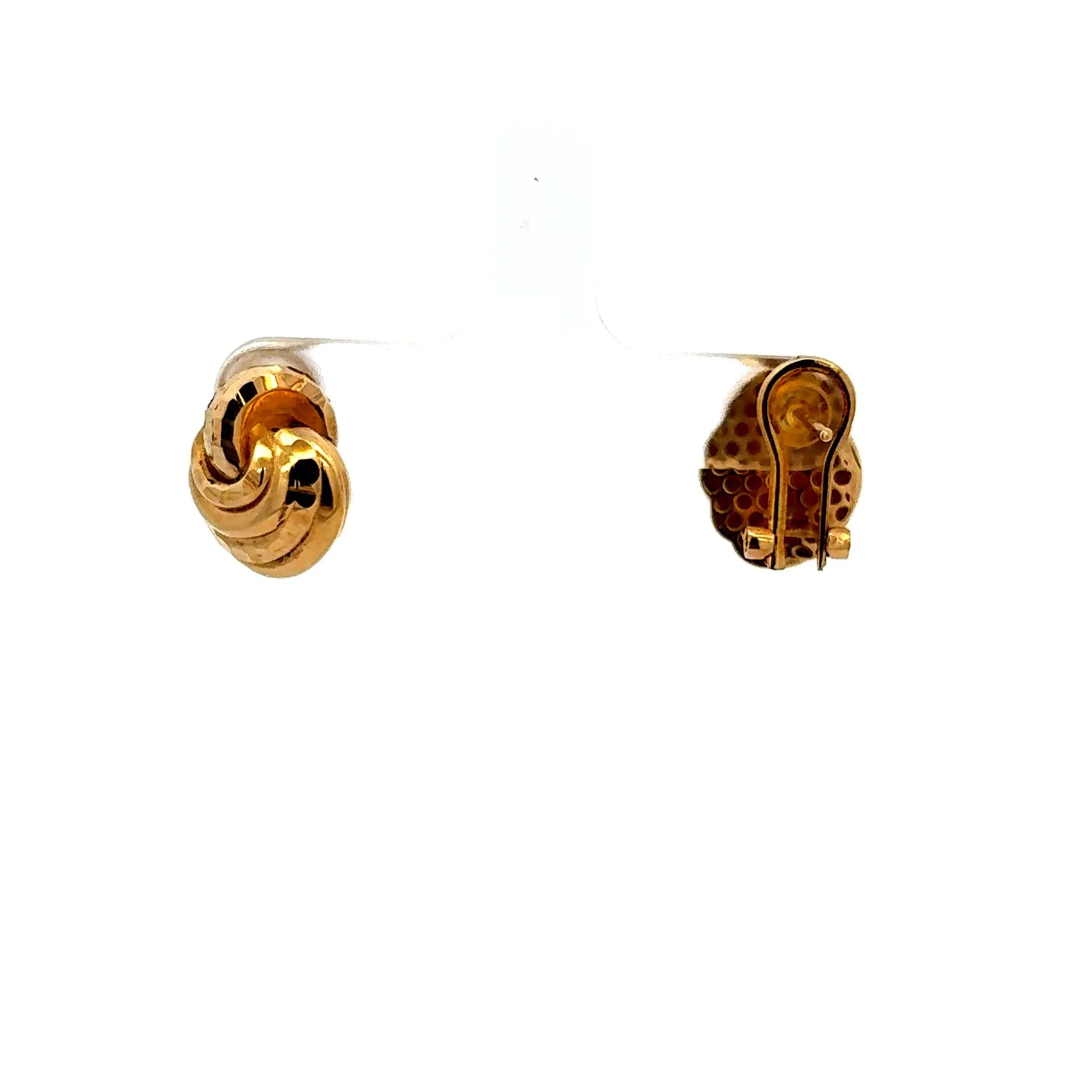 Earrings Omega Lock 15 12mm 10K - Image 3