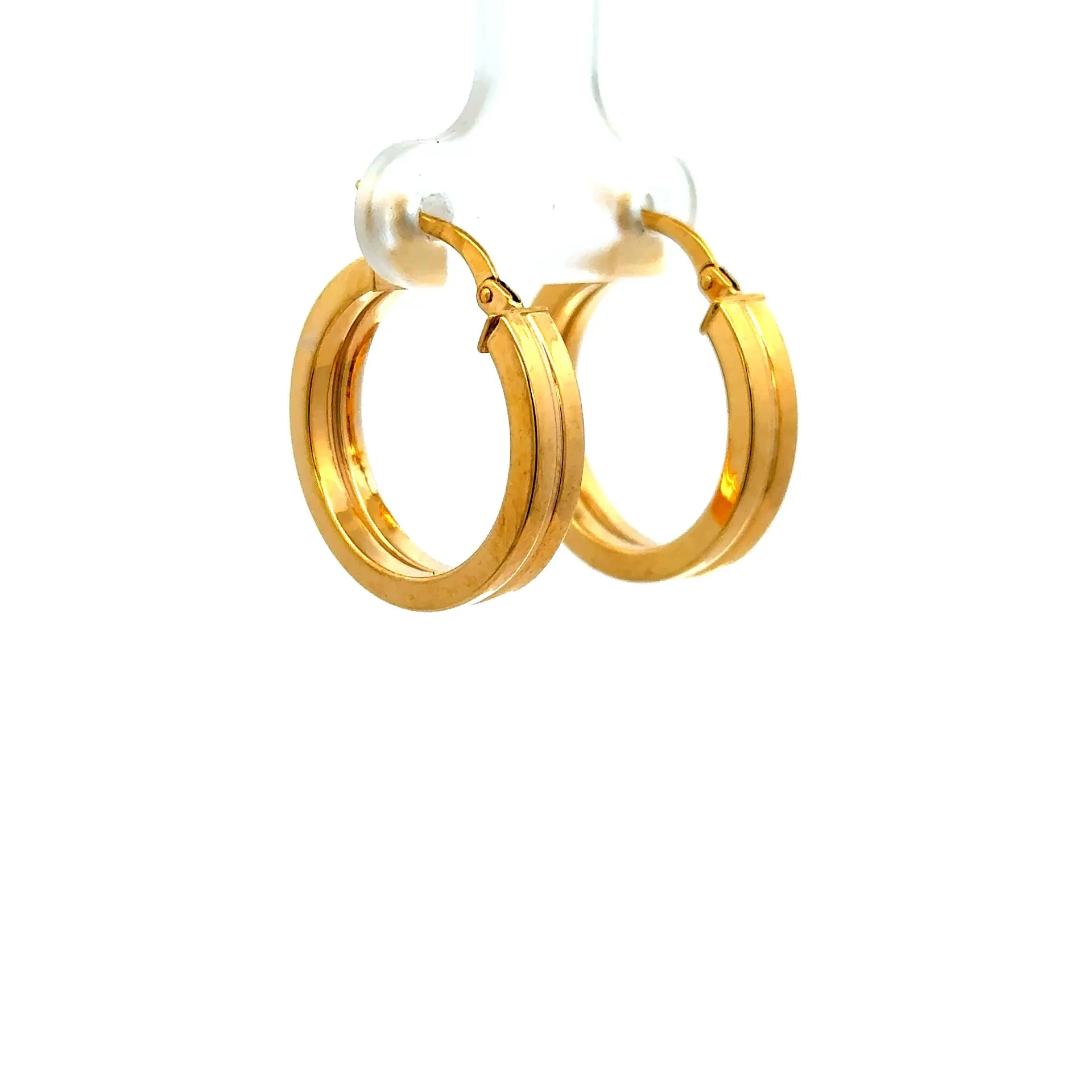 Earrings Plain Hoops 21.5 4mm 10K - Image 5