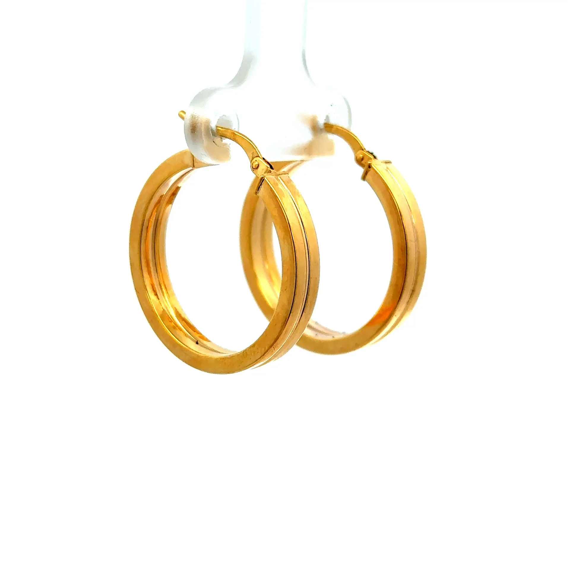 Earrings Plain Hoops 26 4mm 10K