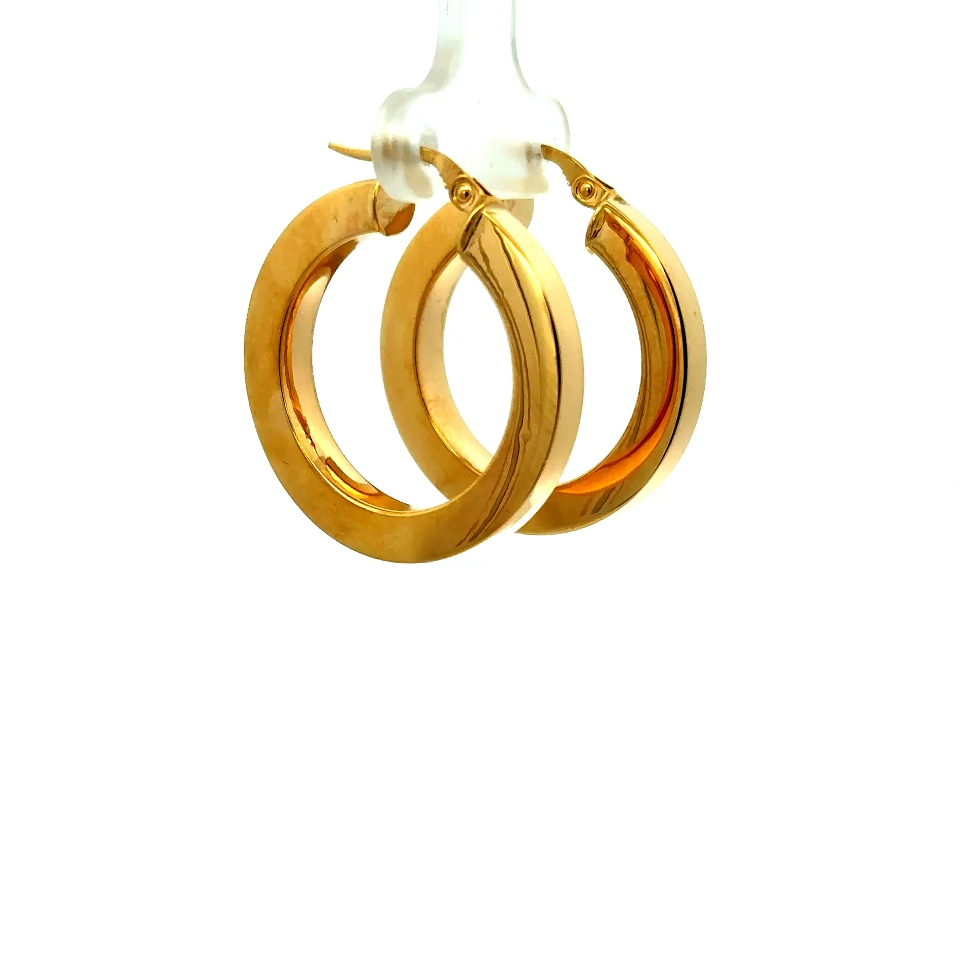 Earrings Plain Hoops 29.5 4mm 10K - Image 2
