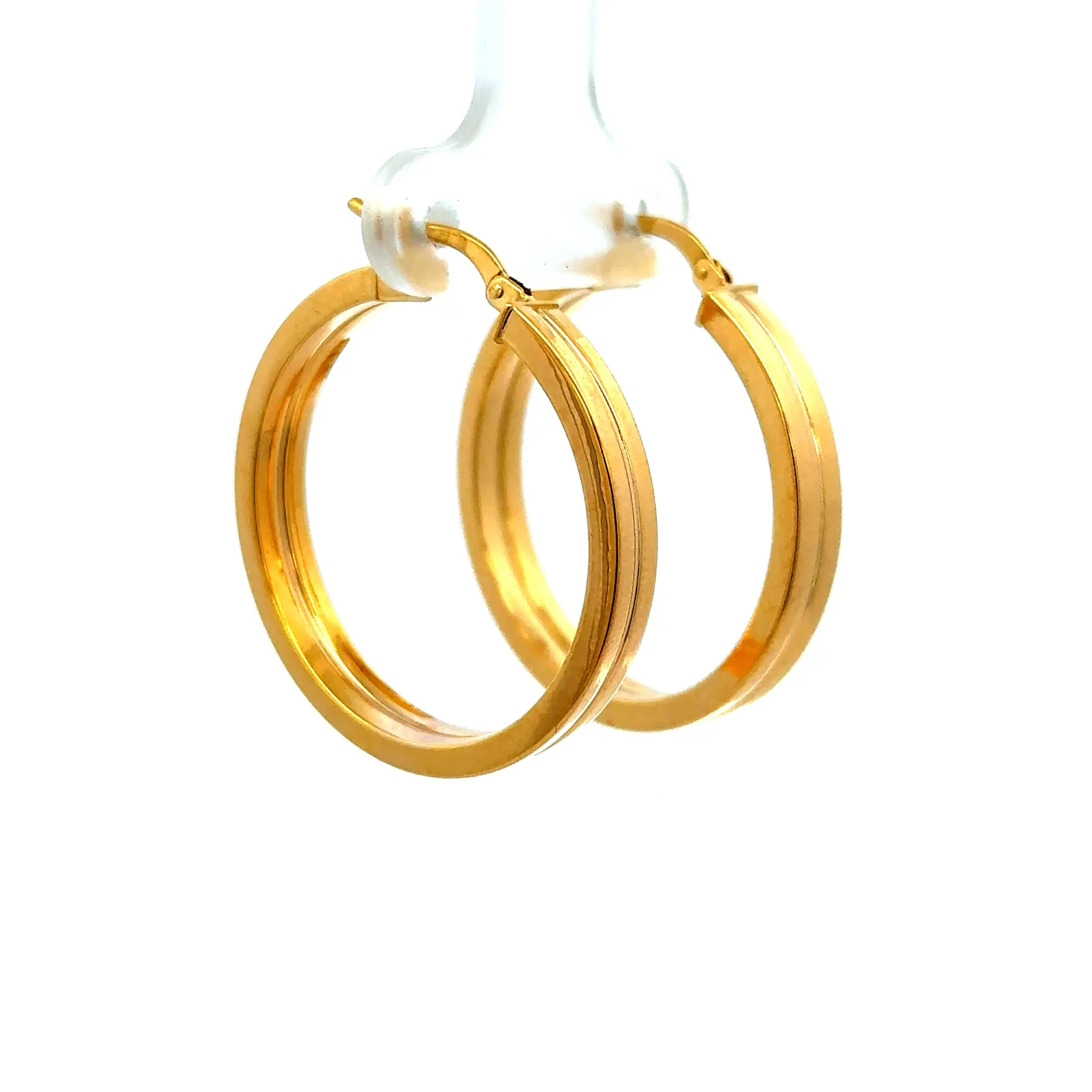 Earrings Plain Hoops 30 4mm 10K - Image 3