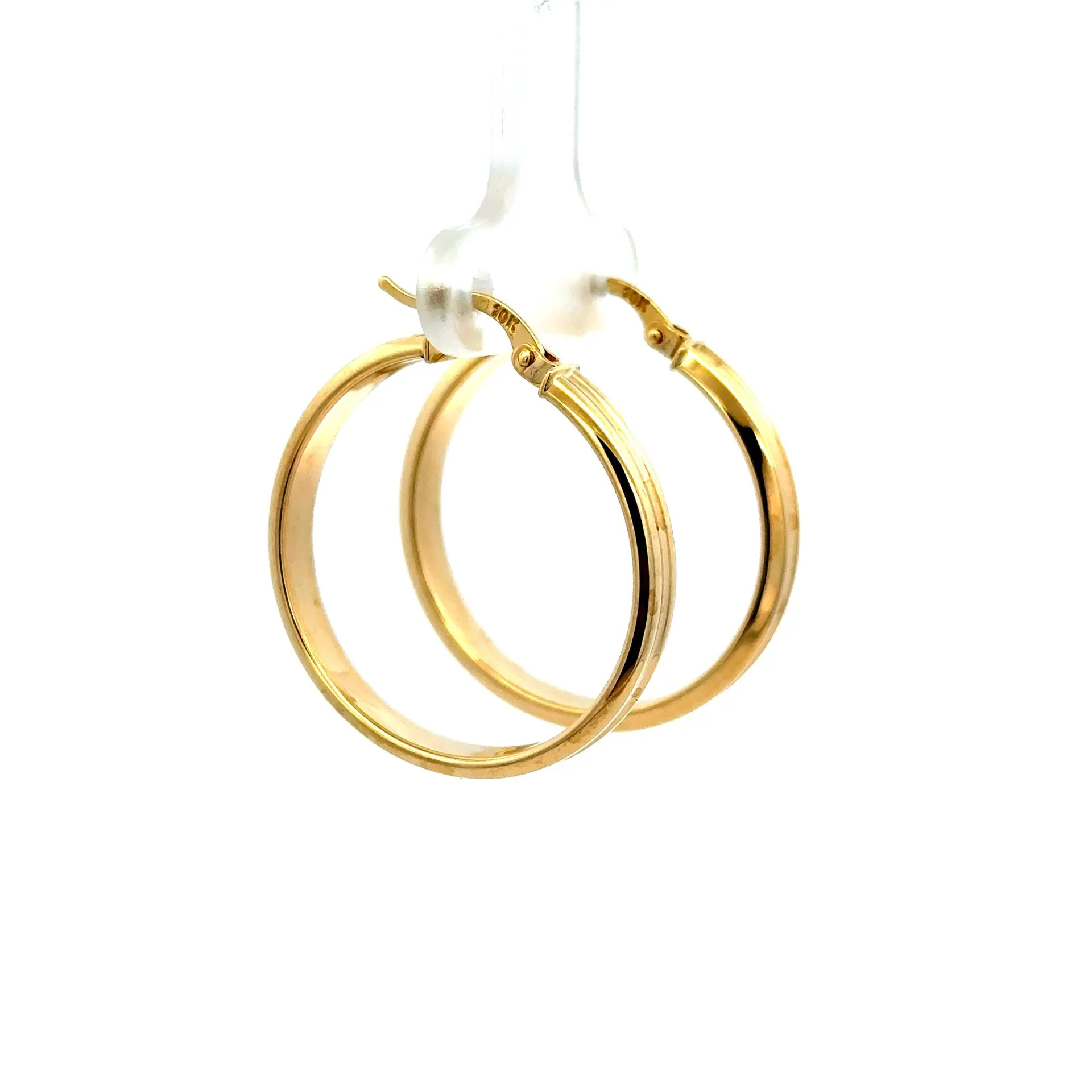 Earrings Plain Hoops 30.5 4mm 10K - Image 6