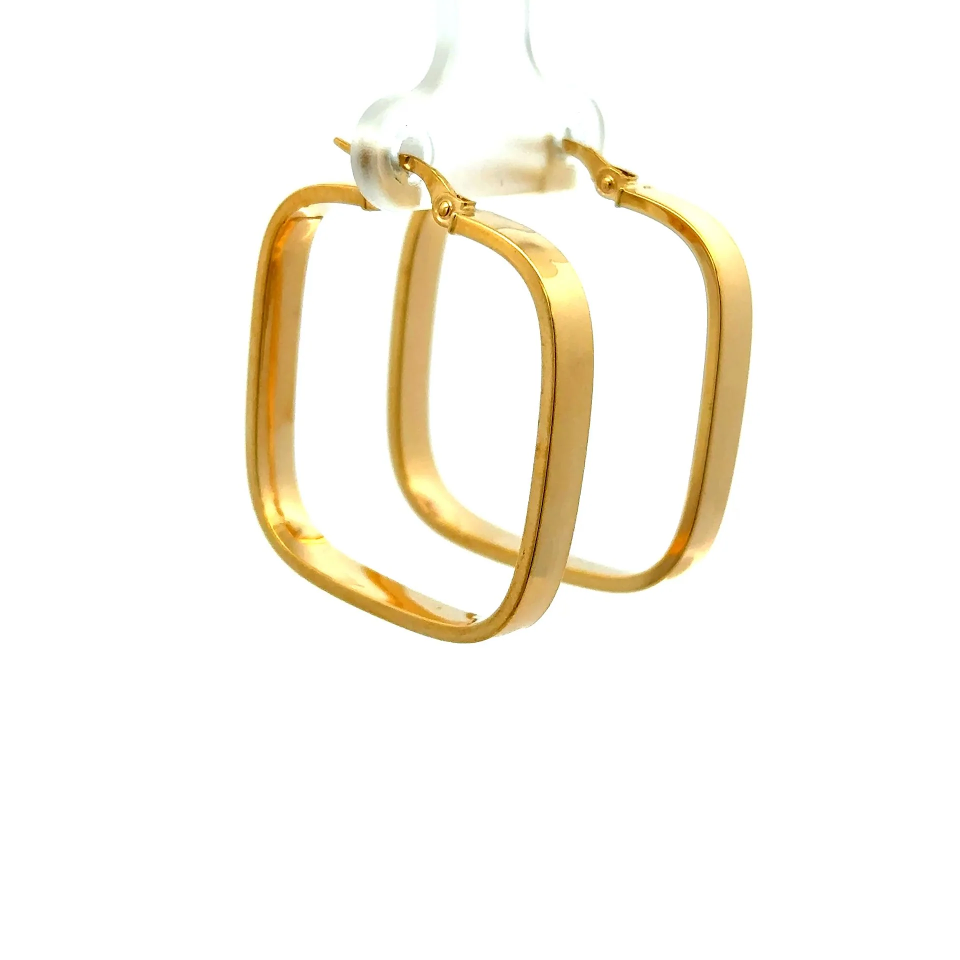 Earrings Plain Hoops 32.5 4mm 10K - Image 3