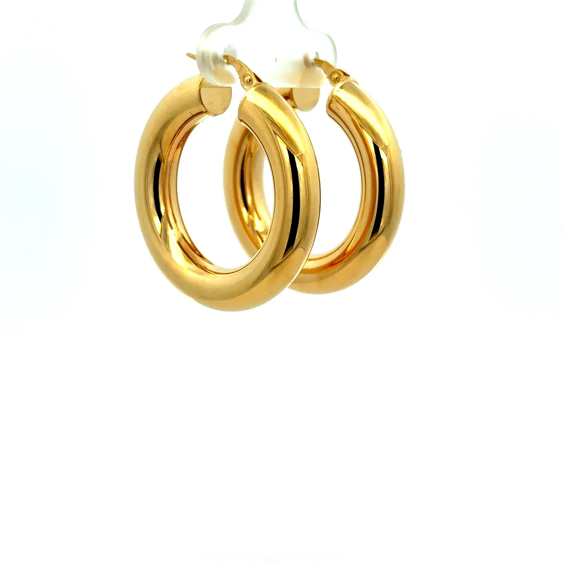 Earrings Plain Hoops 33 6mm 10K - Image 6