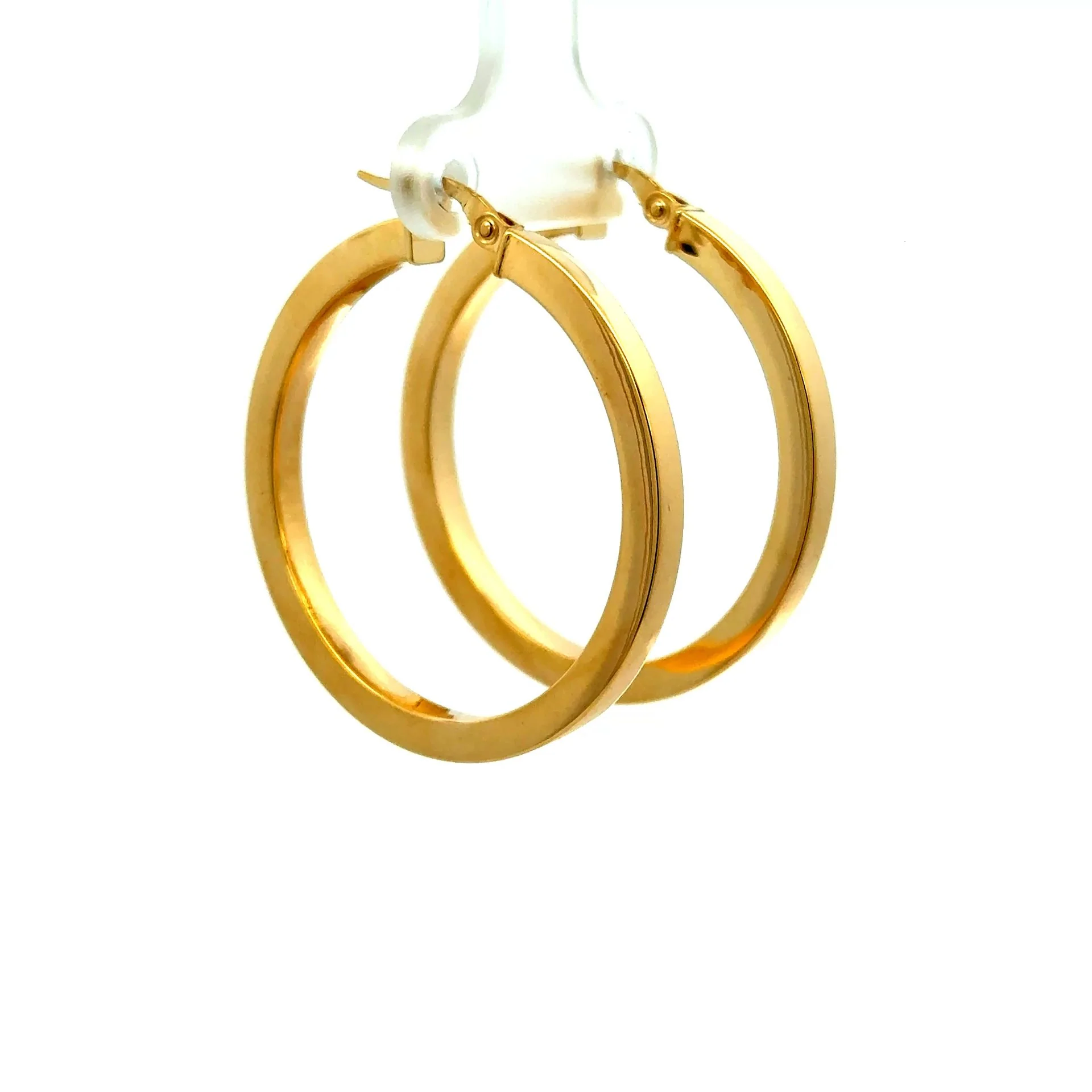 Earrings Plain Hoops 37 3mm 10K - Image 3