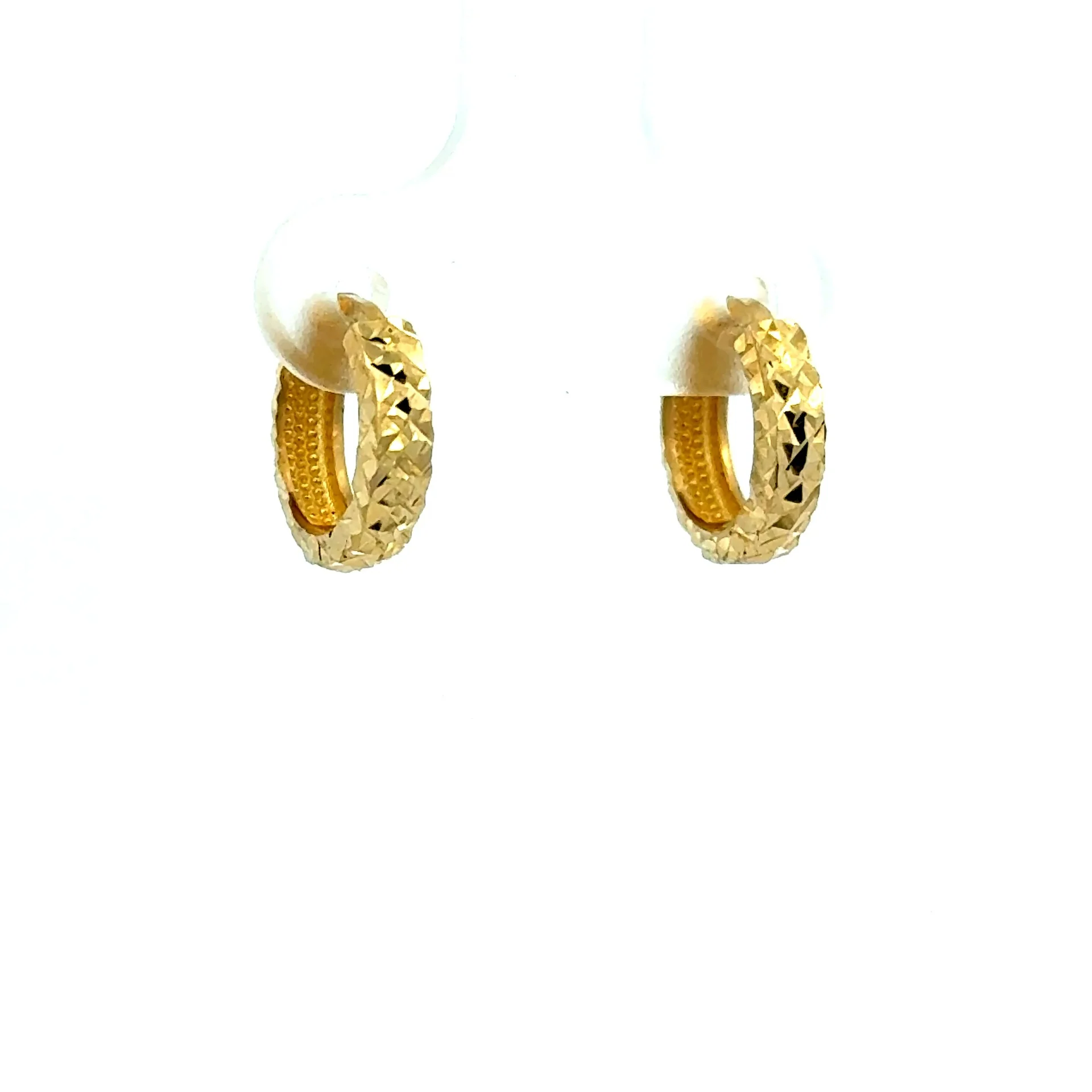 Earrings Stylish Hoops 12 3mm 10K - Image 2