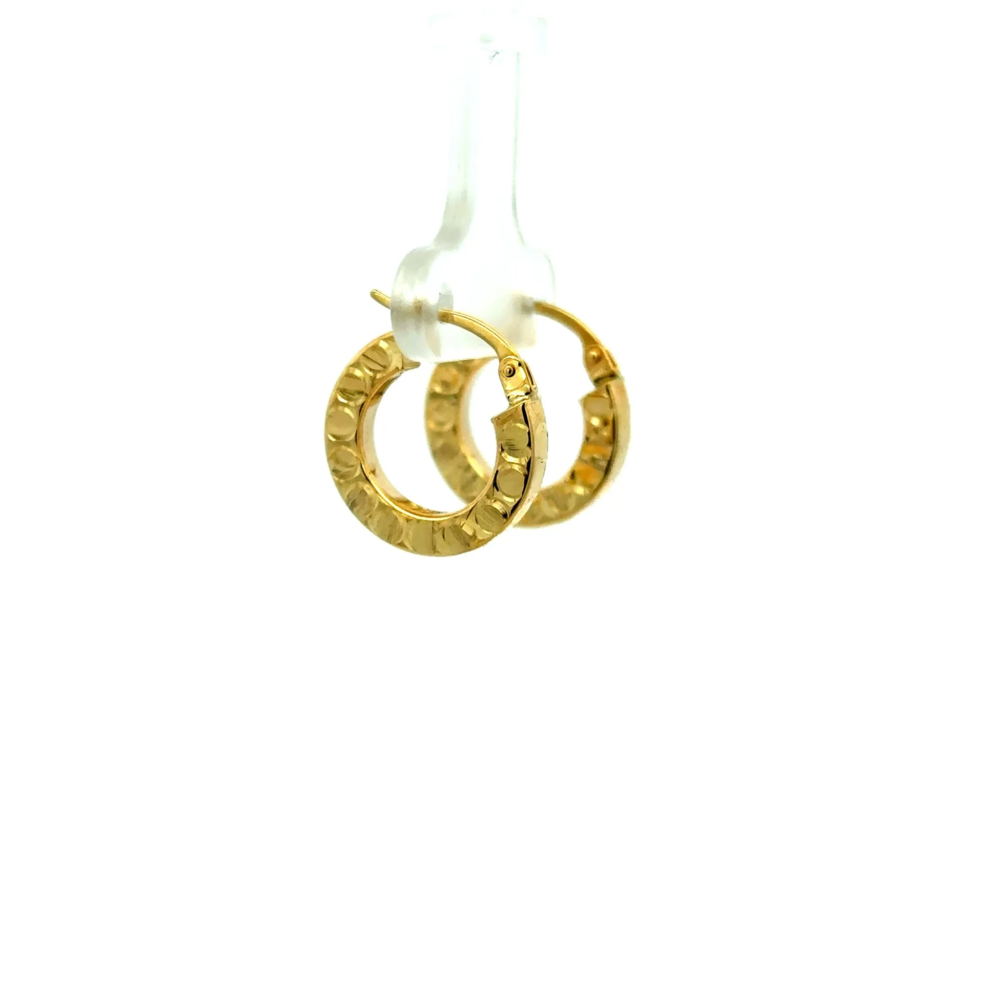 Earrings Textured Hoops 17.5 3mm 10K - Image 3