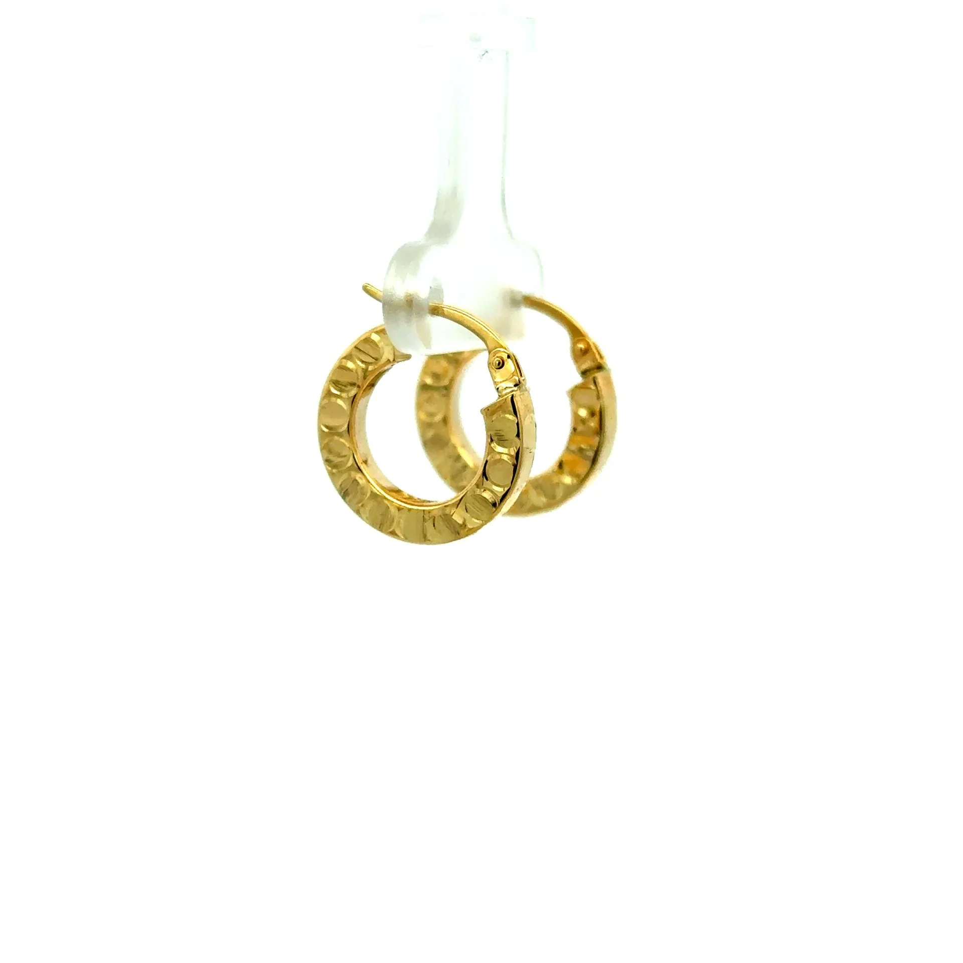 Earrings Textured Hoops 17.5 3mm 10K - Image 5